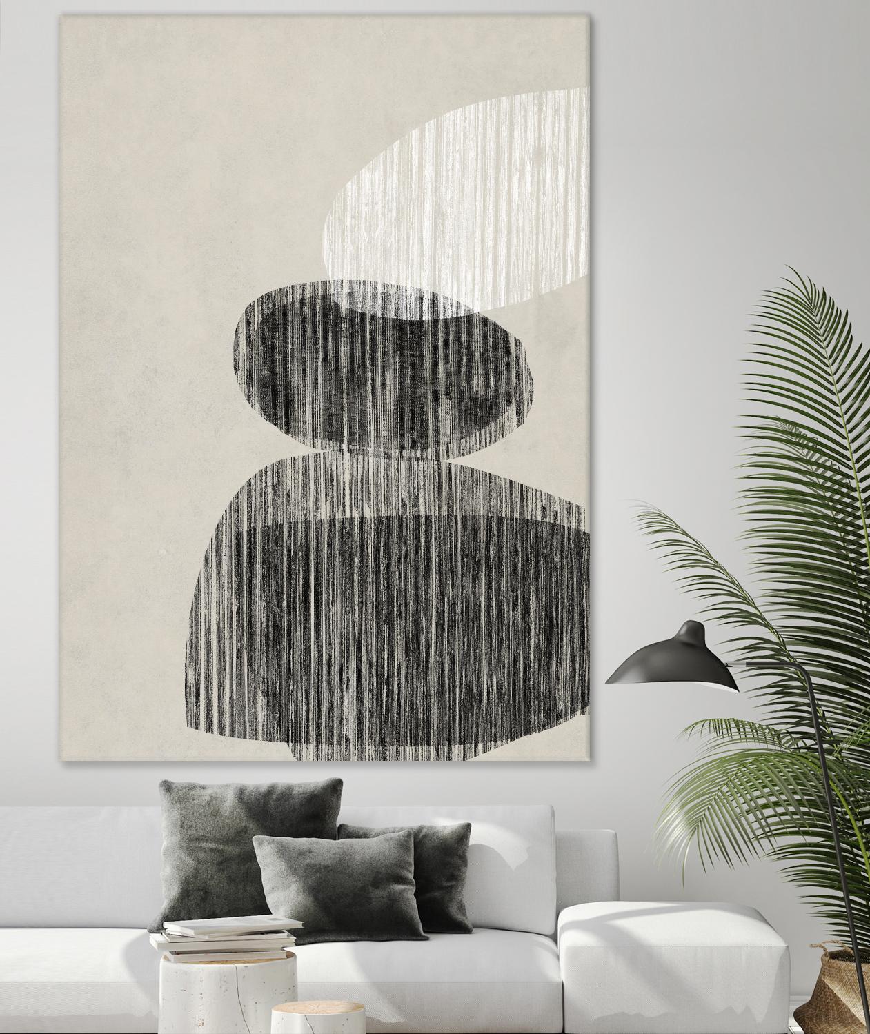 Nested II by Jennifer Goldberger on GIANT ART - beige black & white contemporary