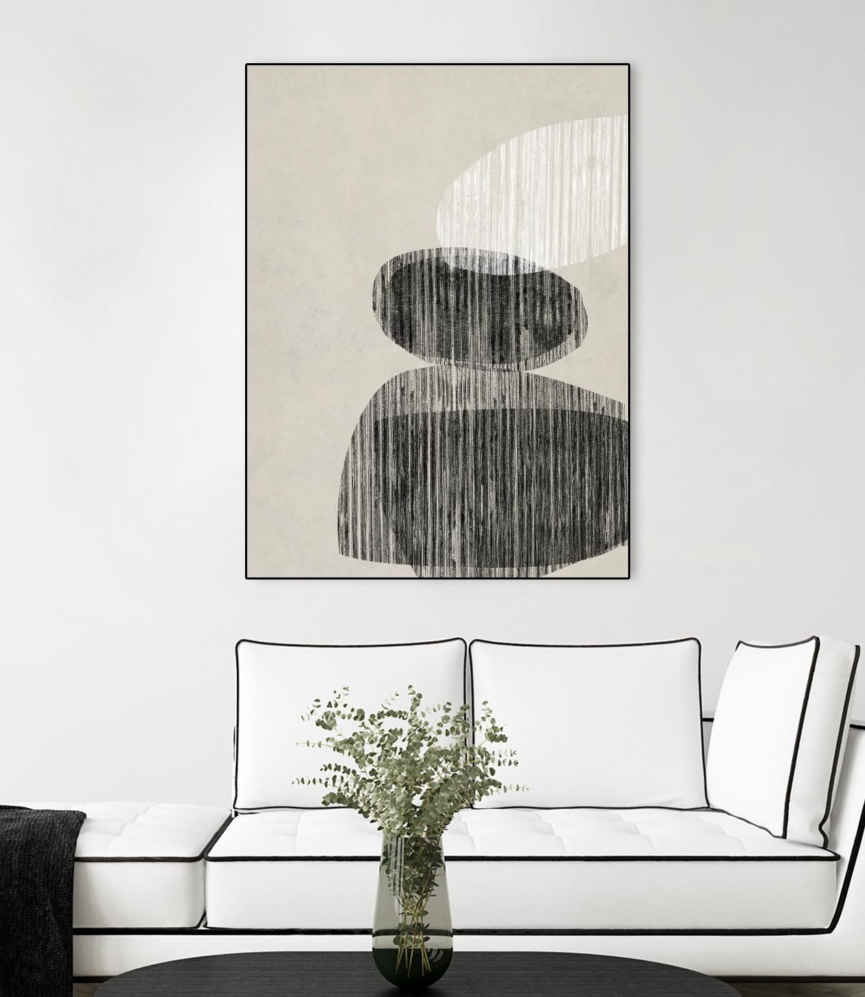 Nested II by Jennifer Goldberger on GIANT ART - beige black & white contemporary