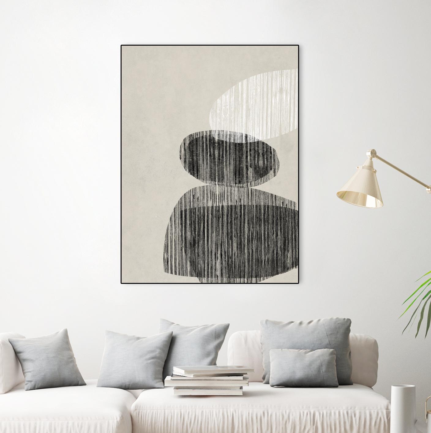 Nested II by Jennifer Goldberger on GIANT ART - beige black & white contemporary