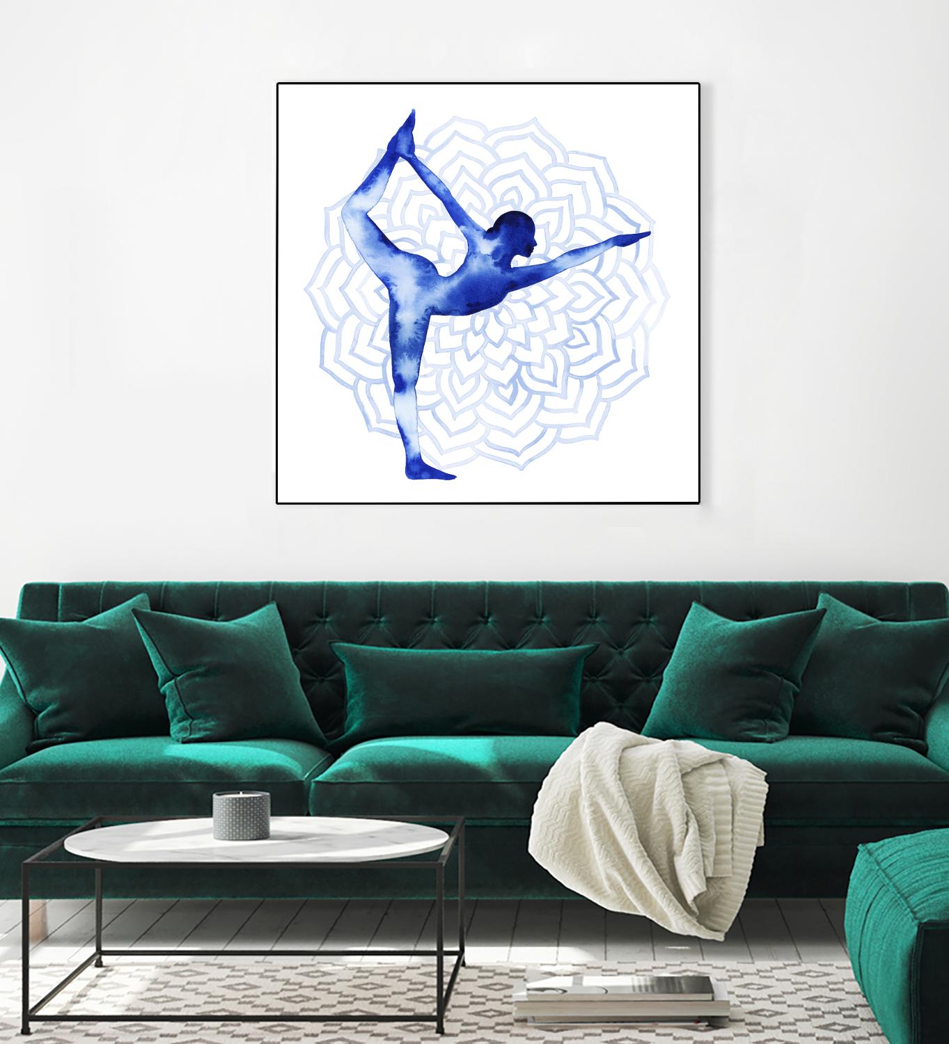 Yoga Flow I by Grace Popp on GIANT ART - blue leisure