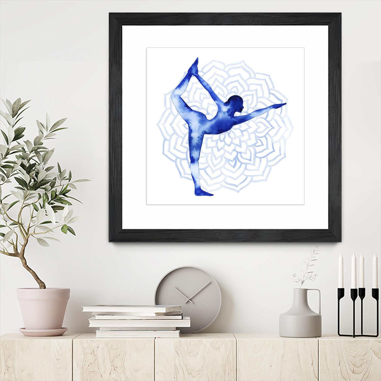 Yoga Flow I by Grace Popp on GIANT ART - blue leisure