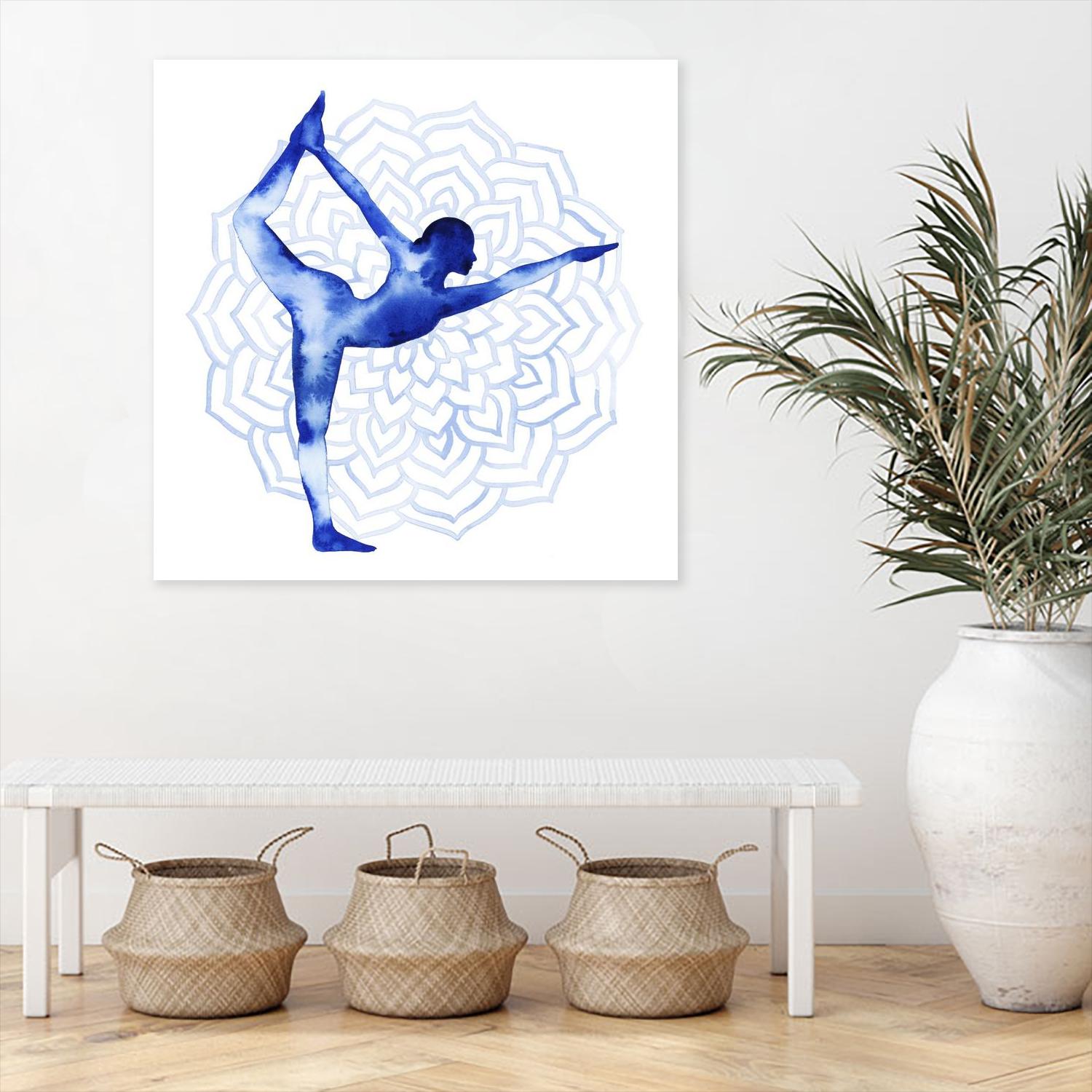 Yoga Flow I by Grace Popp on GIANT ART - blue leisure