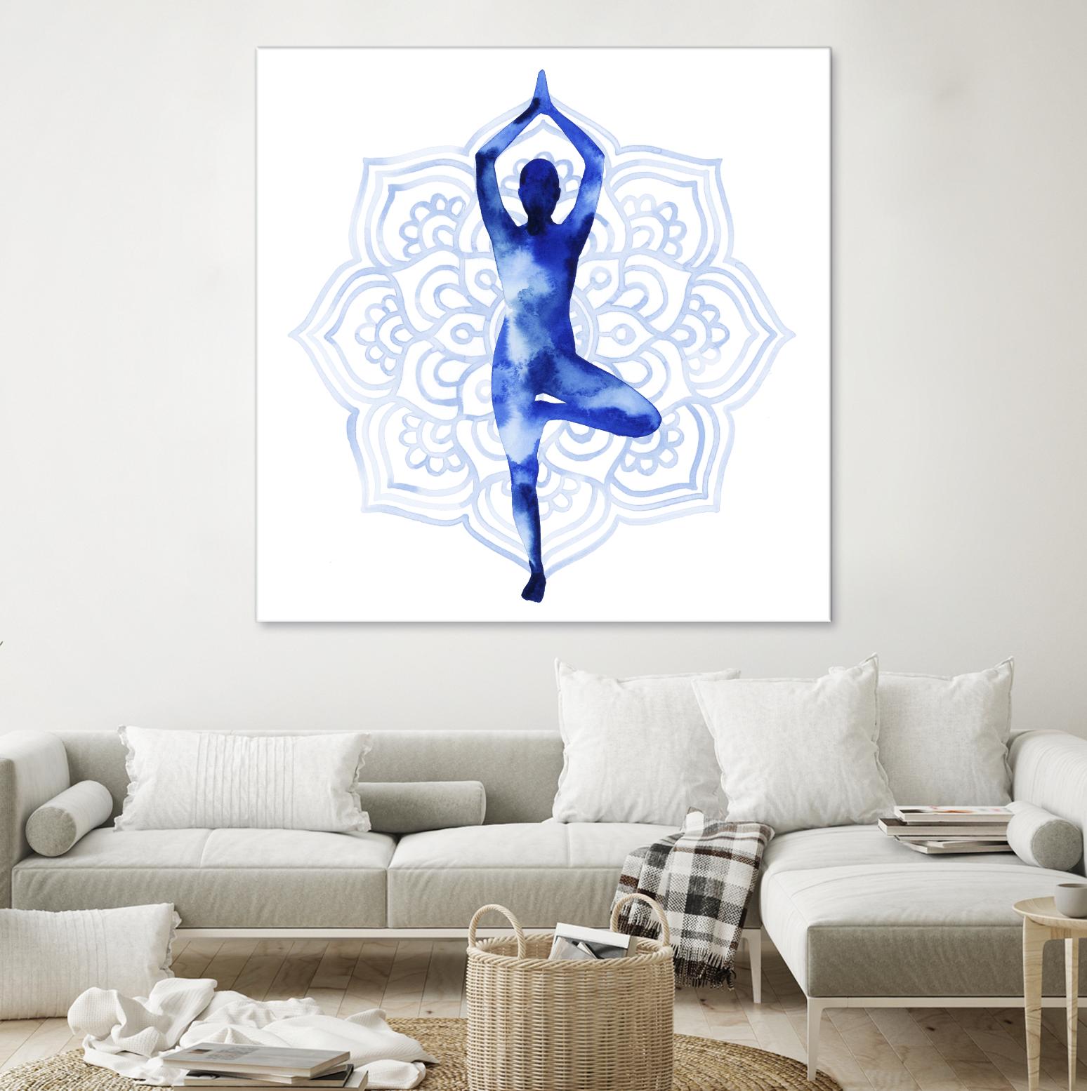 Yoga Flow III by Grace Popp on GIANT ART - blue leisure