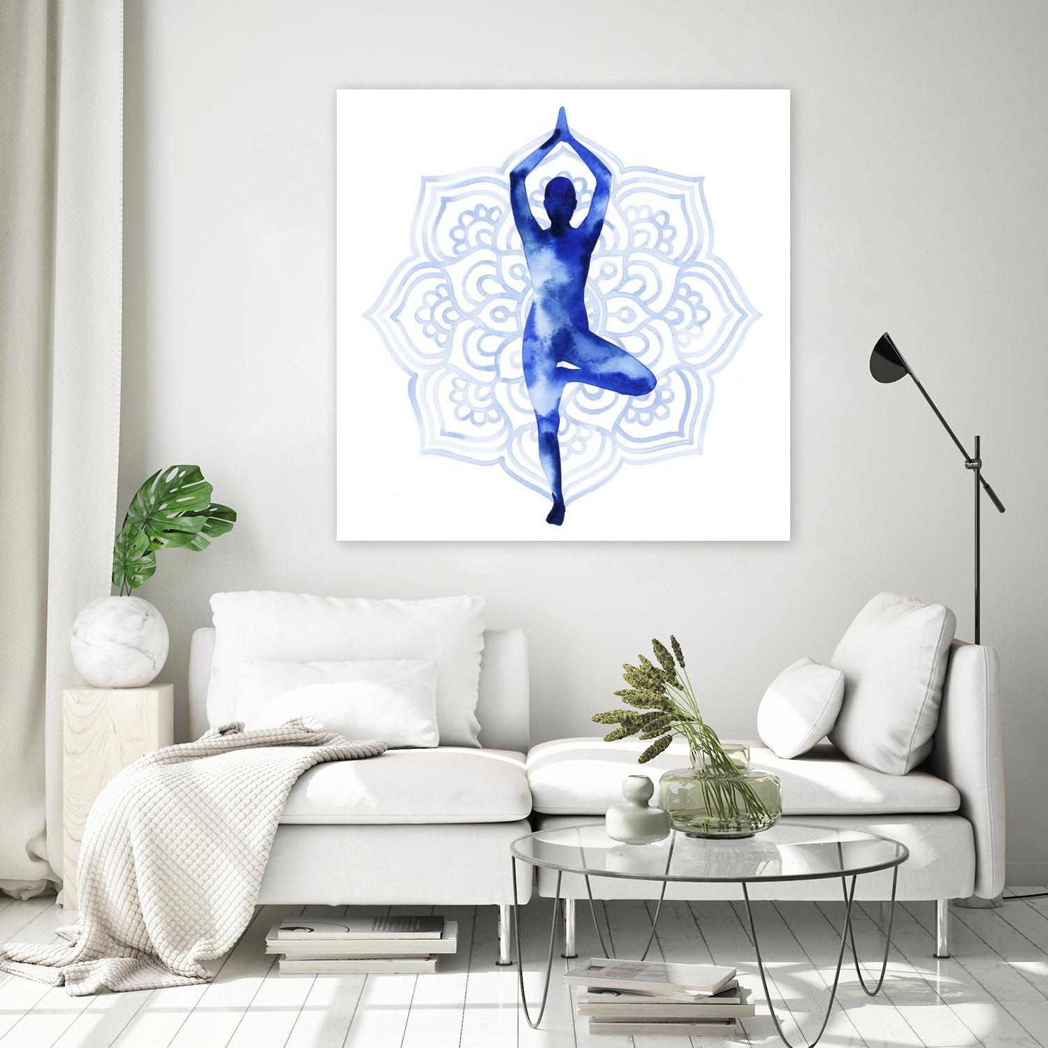Yoga Flow III by Grace Popp on GIANT ART - blue leisure