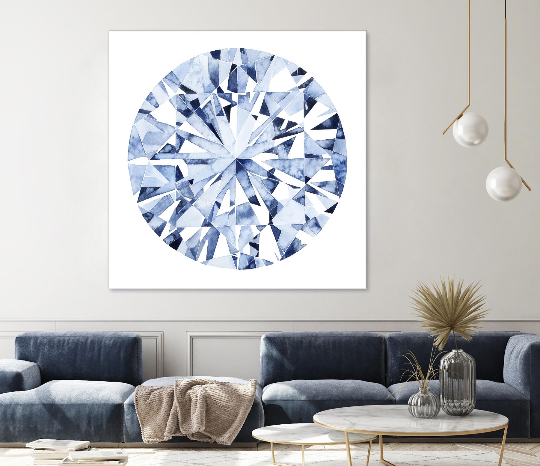 Diamond Drops I by Grace Popp on GIANT ART - blue abstract