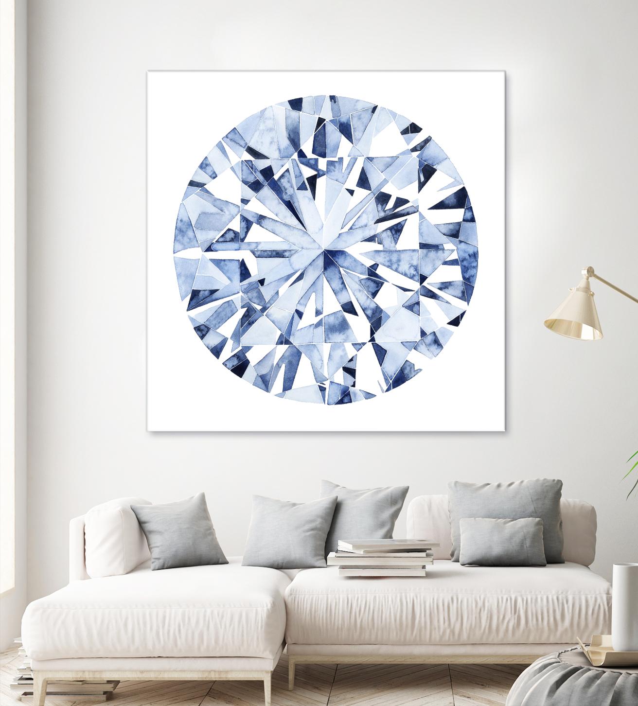 Diamond Drops I by Grace Popp on GIANT ART - blue abstract