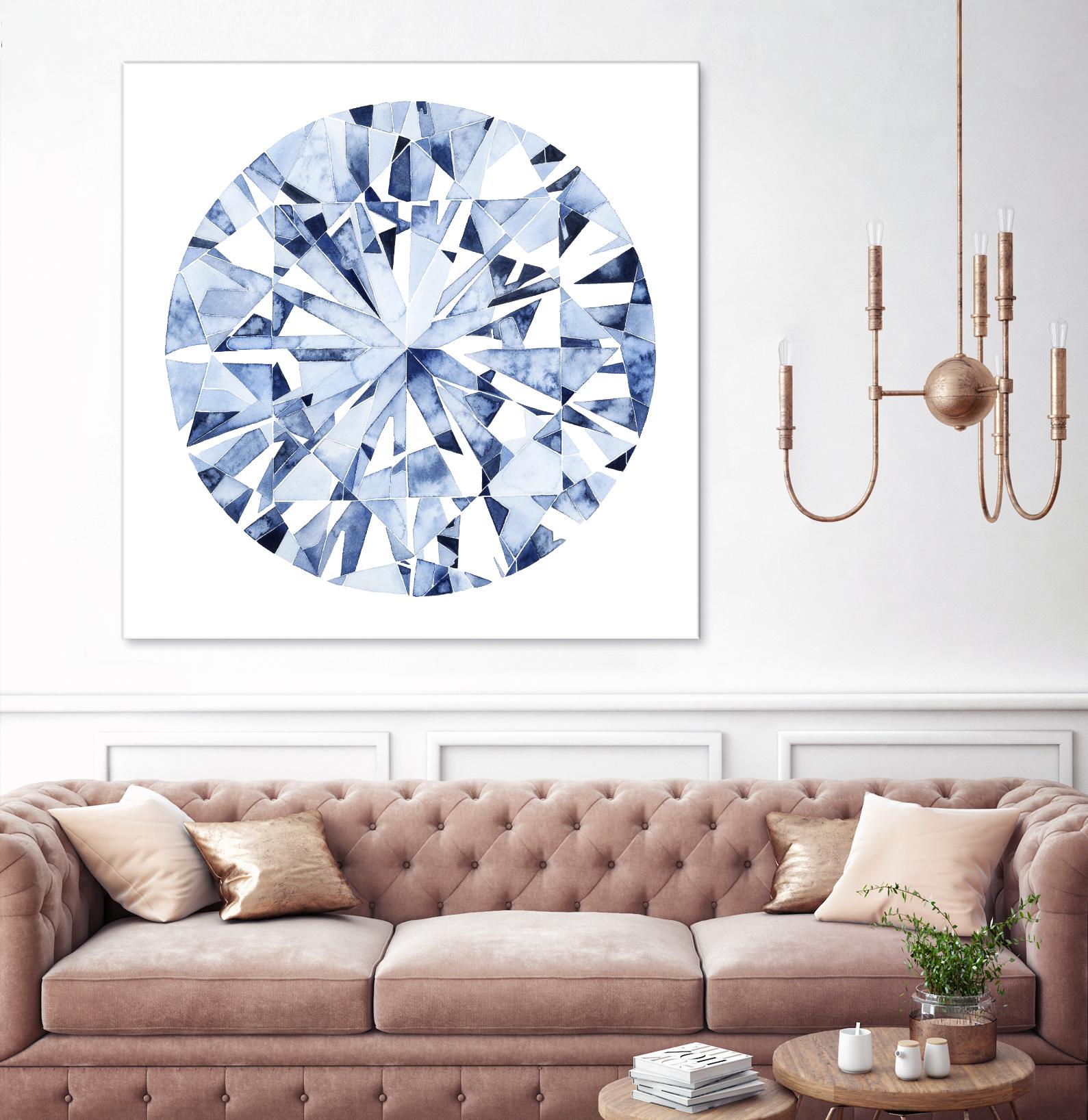 Diamond Drops I by Grace Popp on GIANT ART - blue abstract