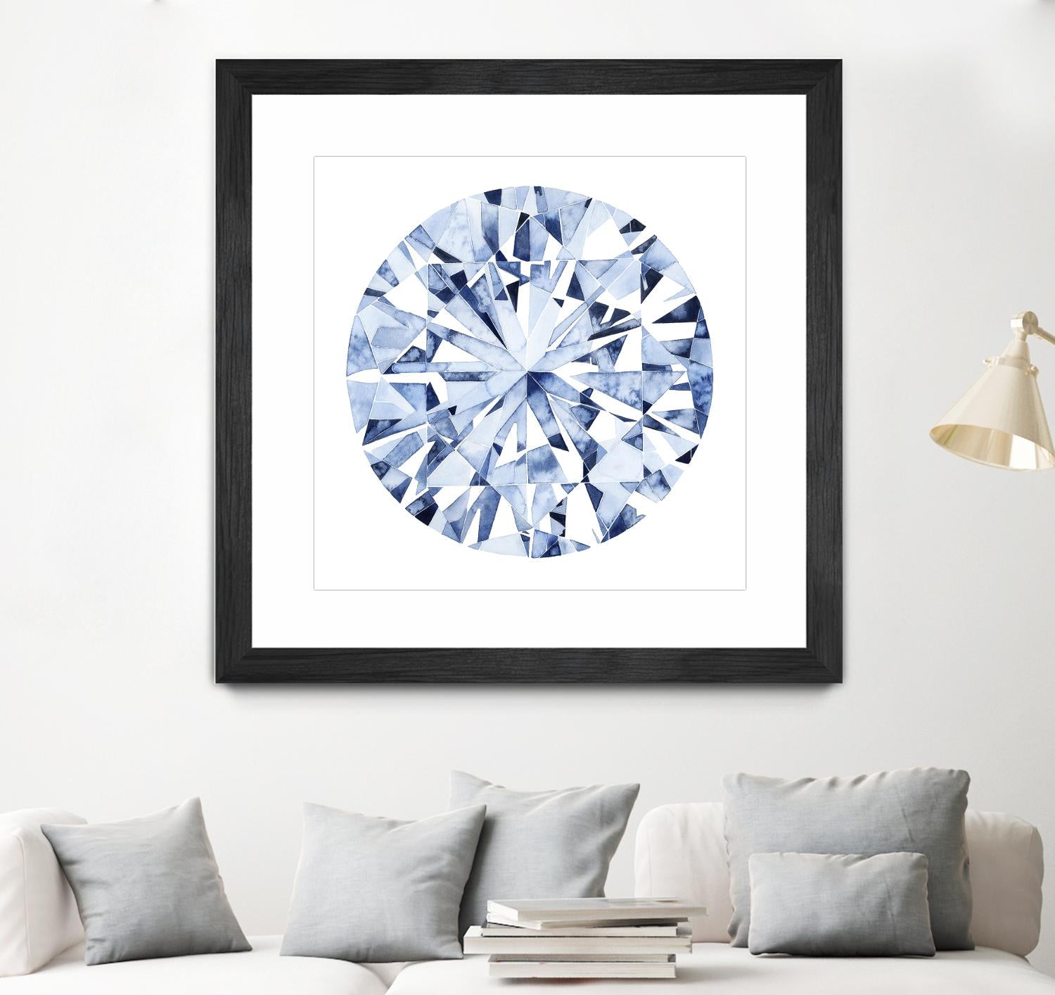 Diamond Drops I by Grace Popp on GIANT ART - blue abstract