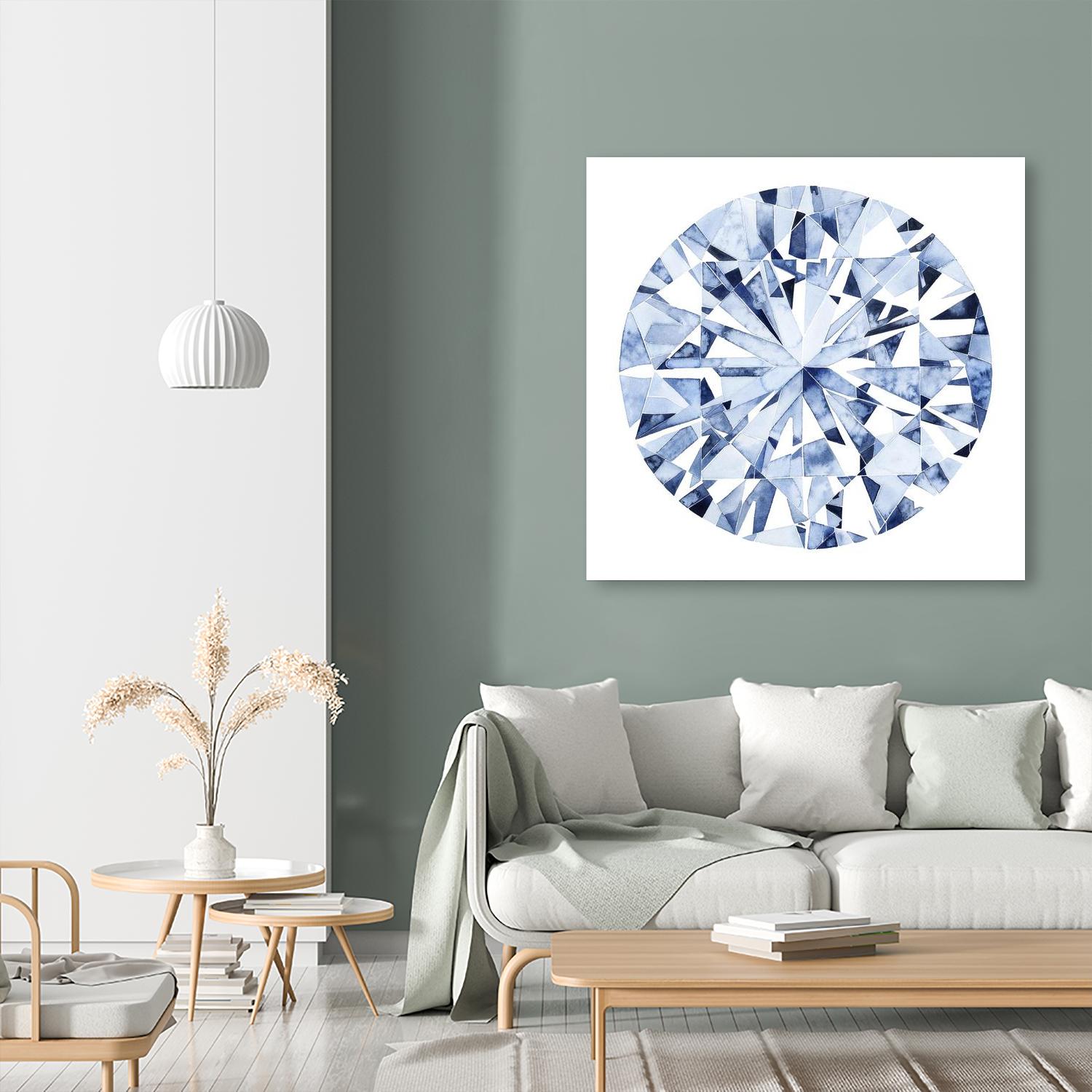 Diamond Drops I by Grace Popp on GIANT ART - blue abstract