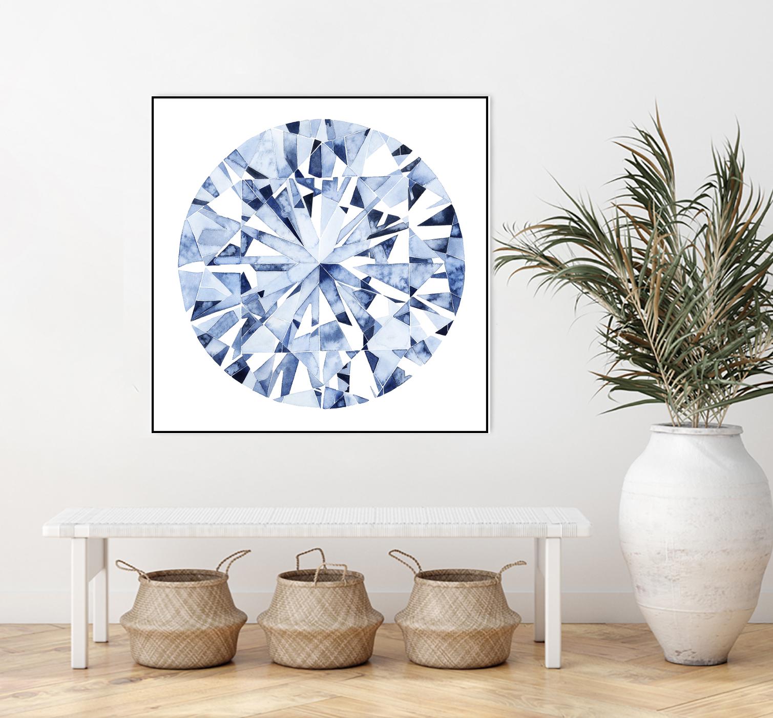 Diamond Drops I by Grace Popp on GIANT ART - blue abstract