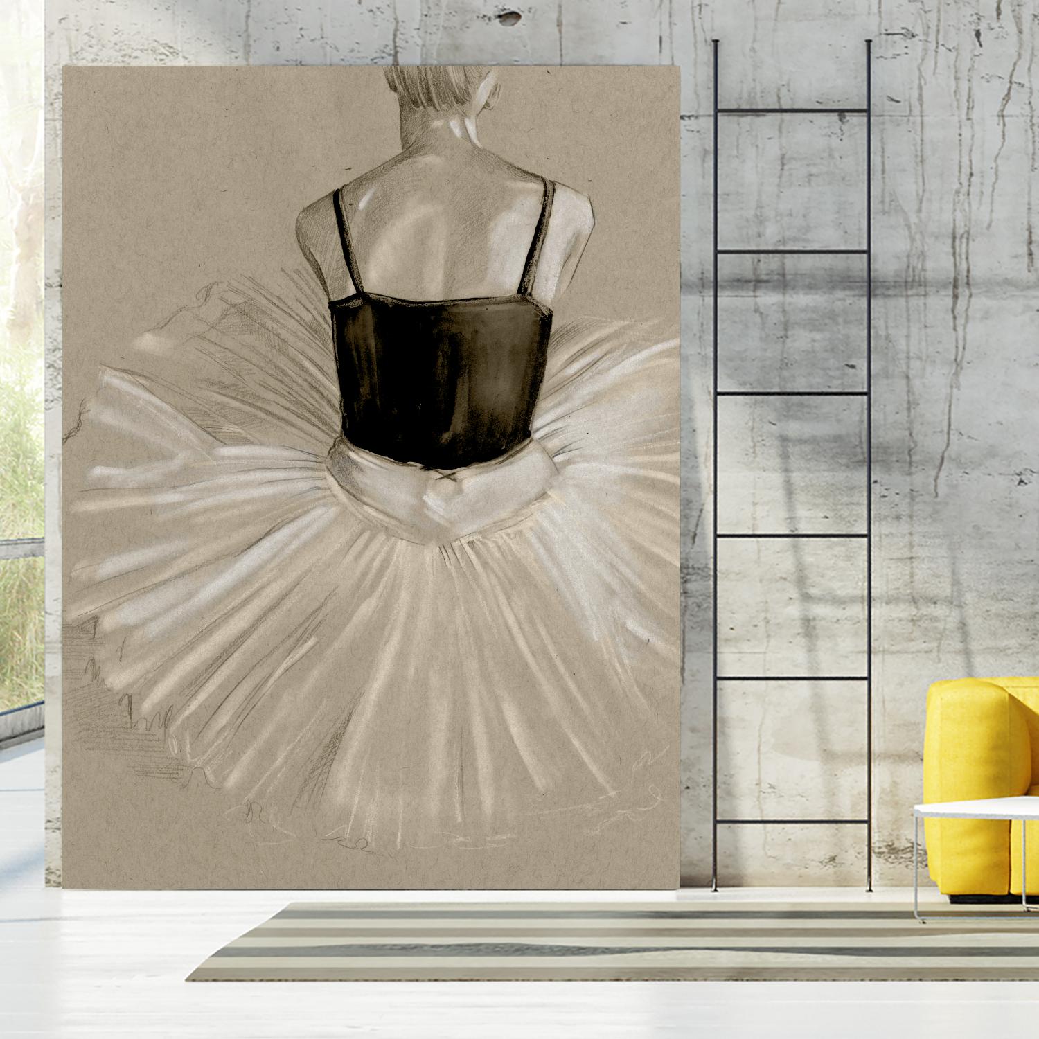Black Leotard II by Jennifer Paxton Parker on GIANT ART - beige black & white ballerina