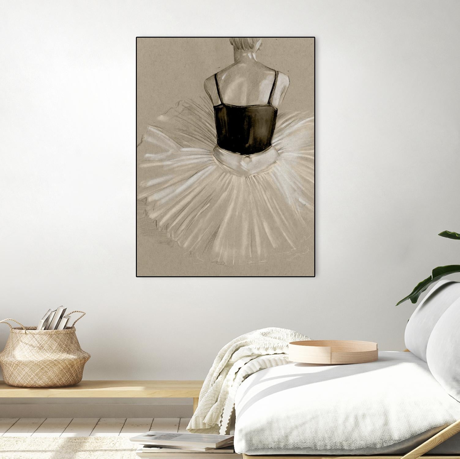 Black Leotard II by Jennifer Paxton Parker on GIANT ART - beige black & white ballerina