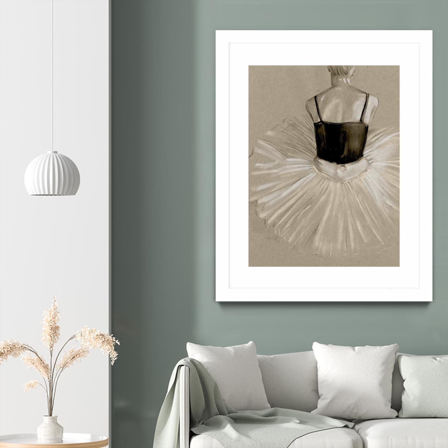 Black Leotard II by Jennifer Paxton Parker on GIANT ART - beige black & white ballerina