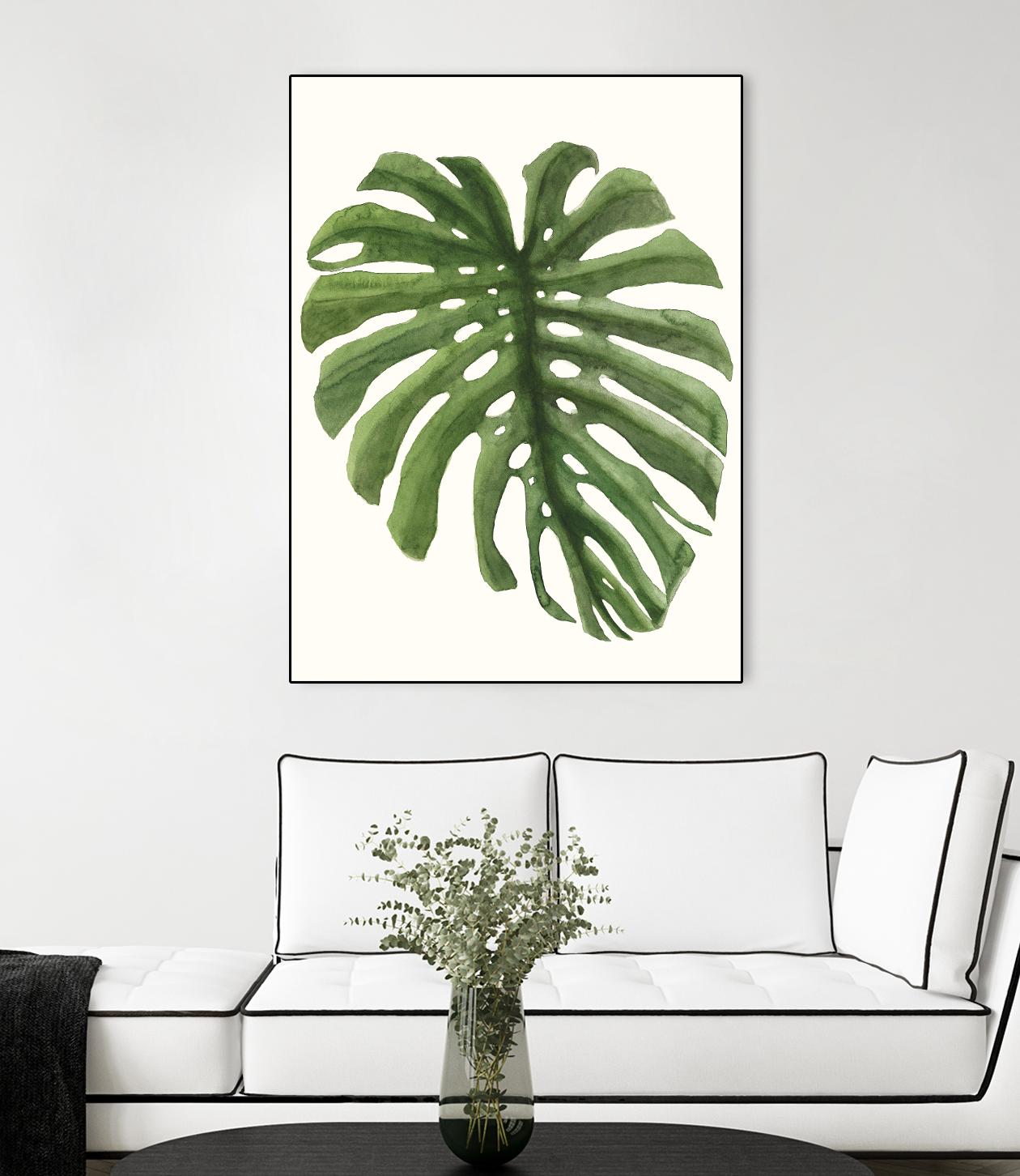 Tropical Breeze Leaves I by Naomi McCavitt on GIANT ART - green coastal & tropical greenery