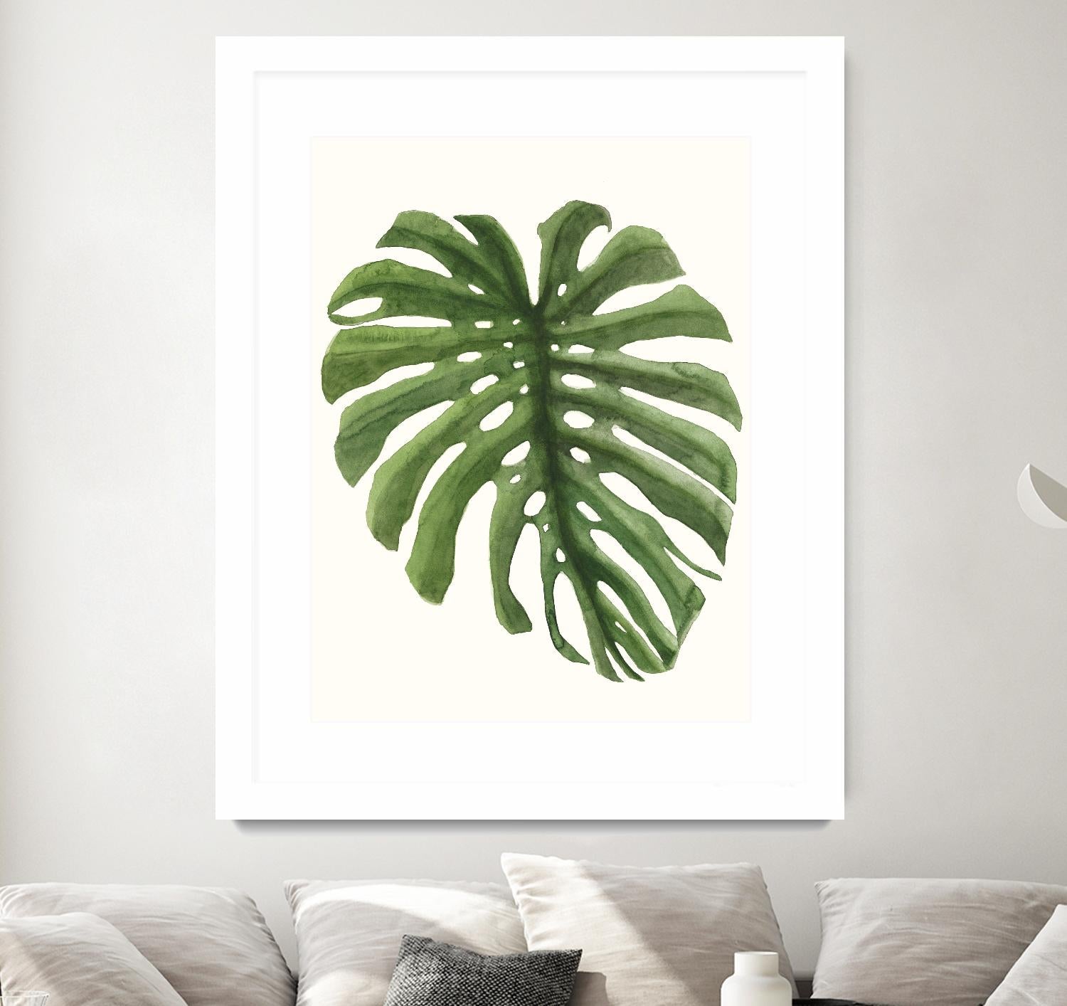 Tropical Breeze Leaves I by Naomi McCavitt on GIANT ART - green coastal & tropical greenery