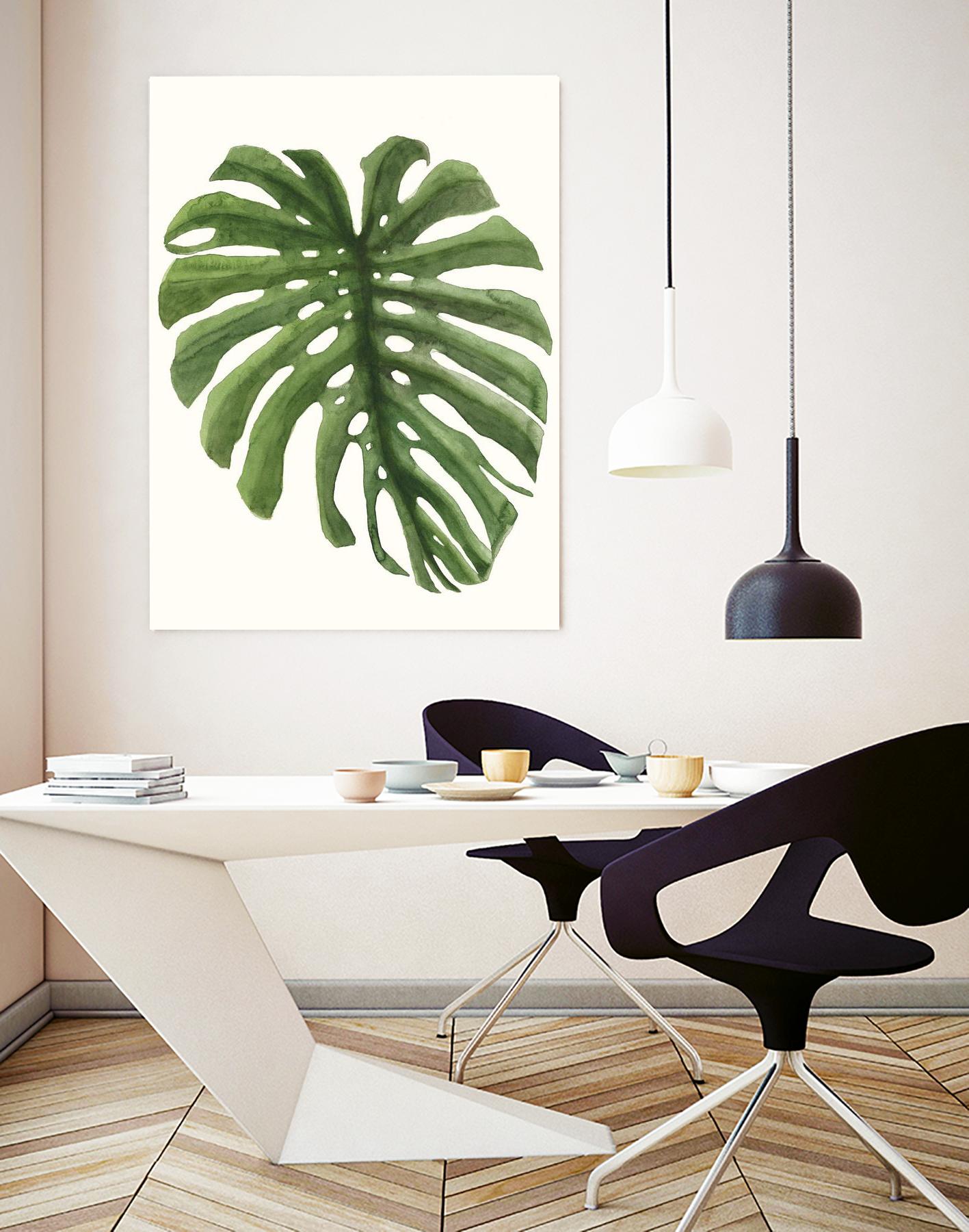 Tropical Breeze Leaves I by Naomi McCavitt on GIANT ART - green coastal & tropical greenery