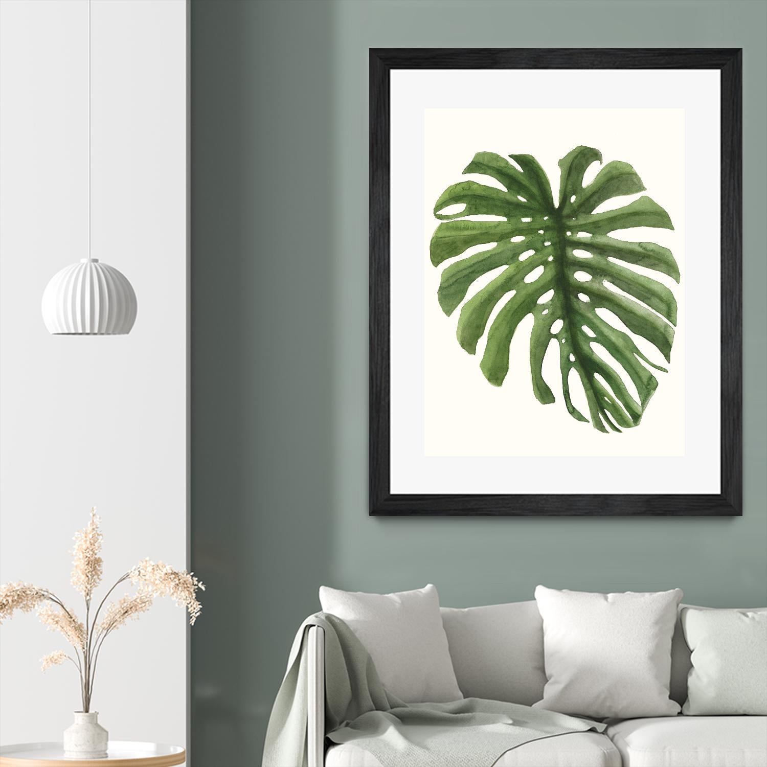 Tropical Breeze Leaves I by Naomi McCavitt on GIANT ART - green coastal & tropical greenery