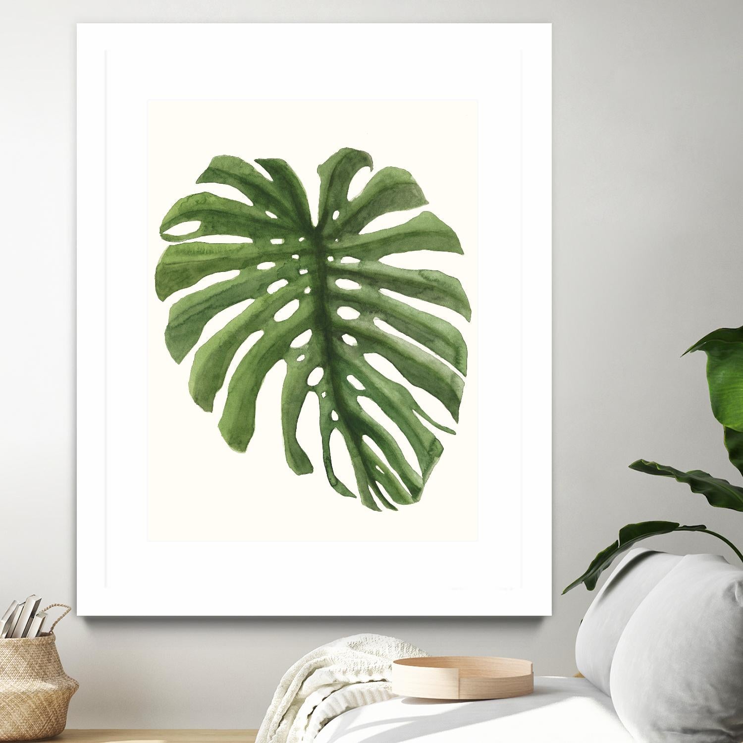 Tropical Breeze Leaves I by Naomi McCavitt on GIANT ART - green coastal & tropical greenery