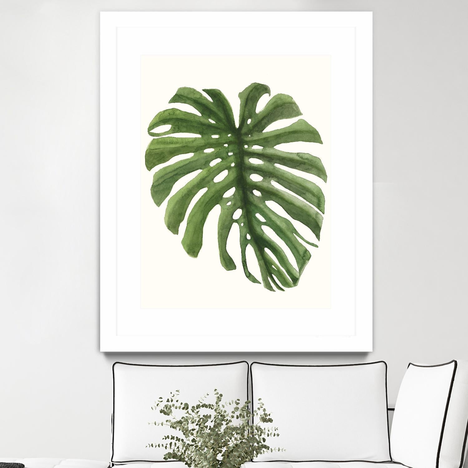 Tropical Breeze Leaves I by Naomi McCavitt on GIANT ART - green coastal & tropical greenery