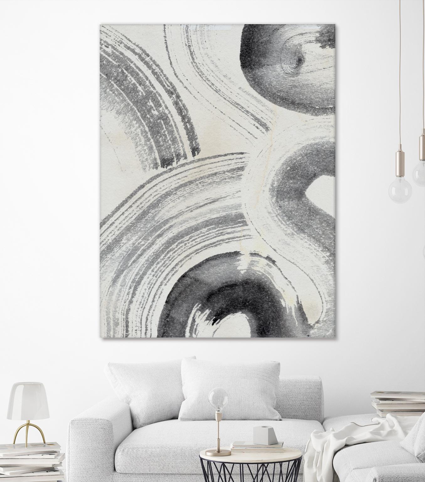 Zen Flow II by Jennifer Parker on GIANT ART - beige black & white abstract