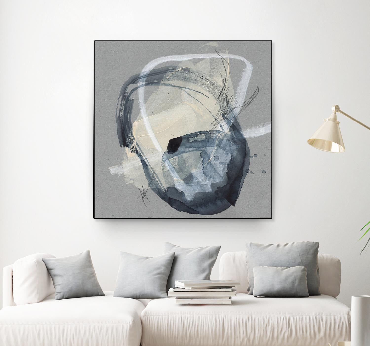 Tandem Loops I by Jennifer Goldberger on GIANT ART - beige watercolour abstract