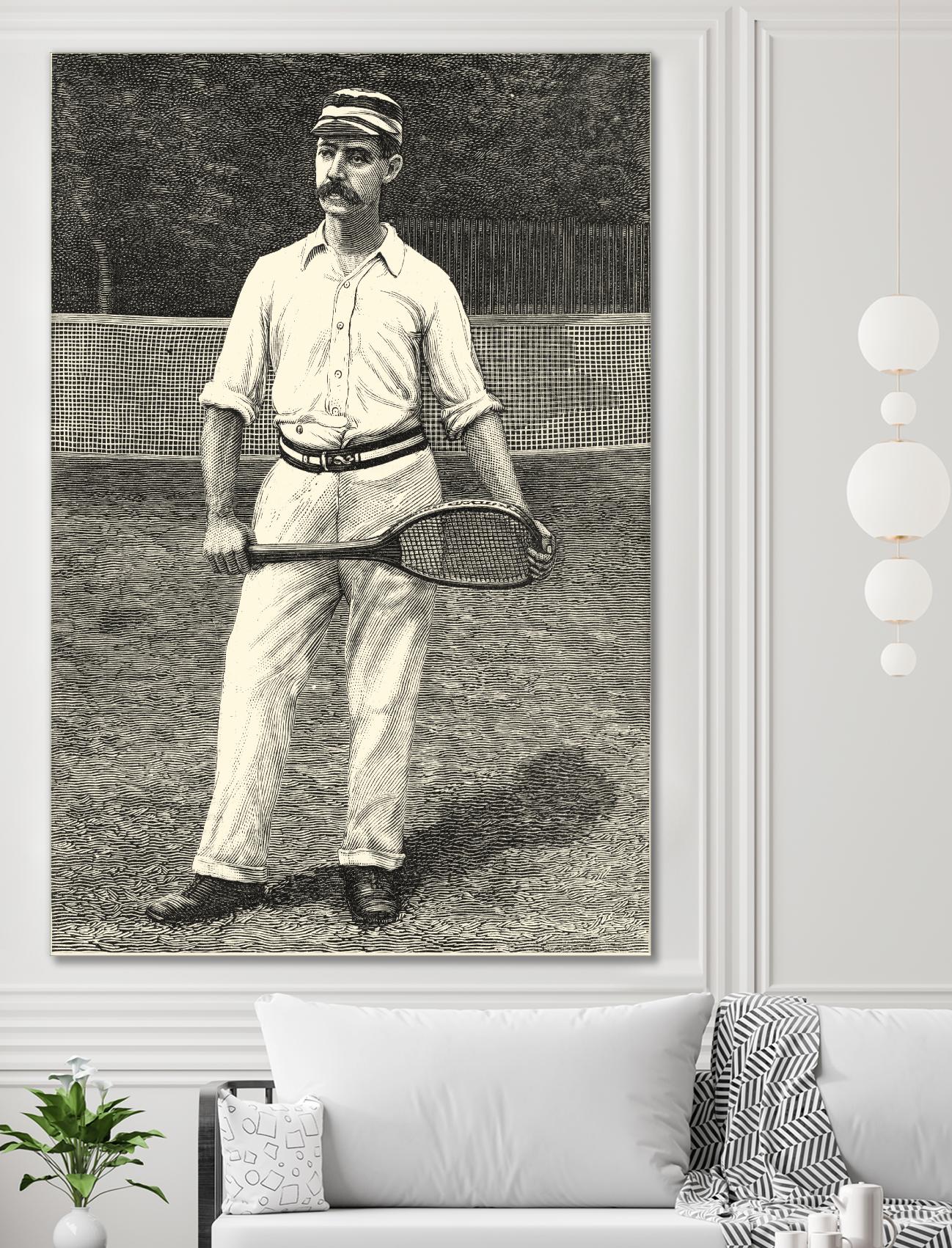 Harpers Weekly Tennis II by Unknown on GIANT ART - black leisure
