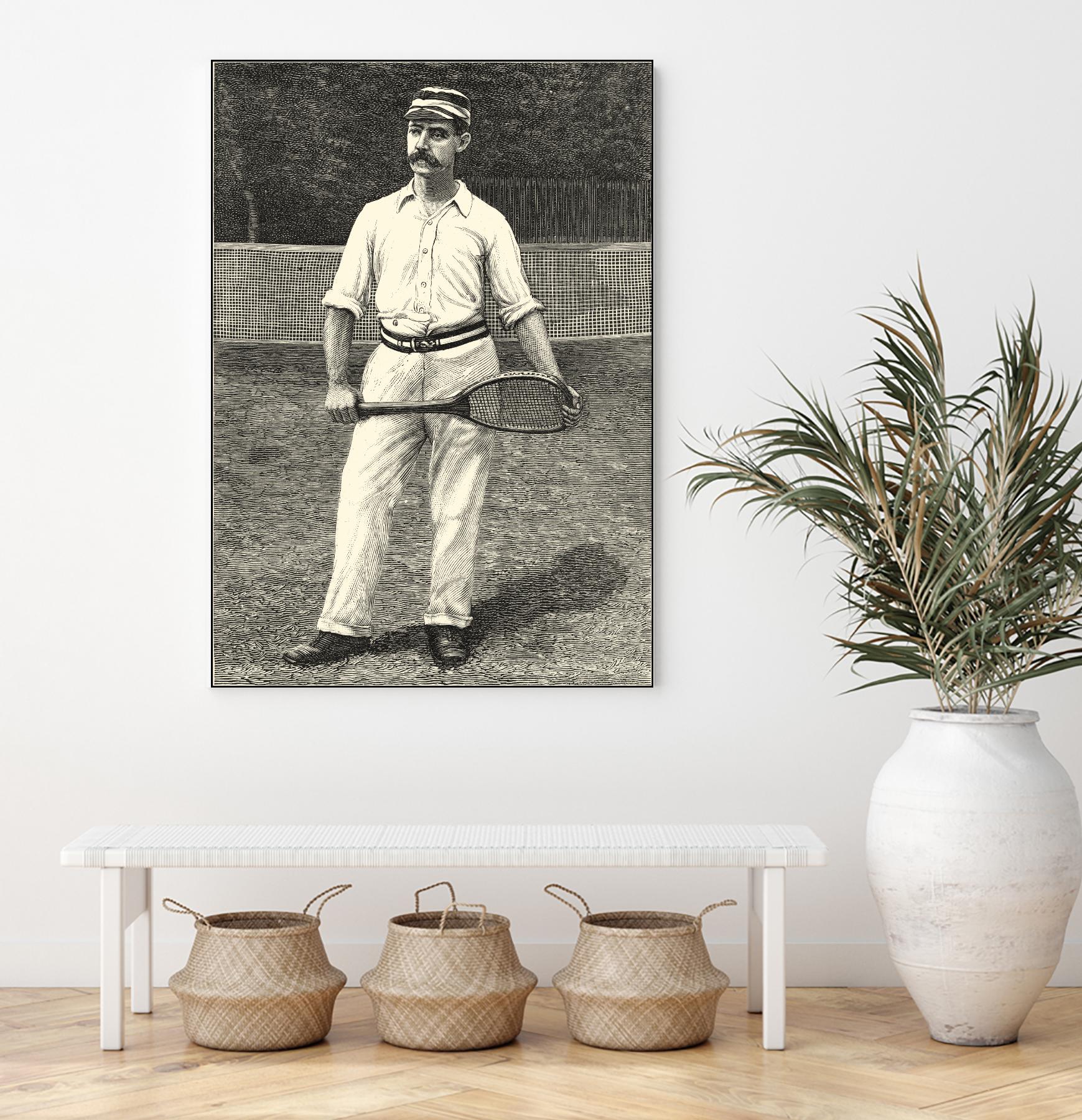 Harpers Weekly Tennis II by Unknown on GIANT ART - black leisure