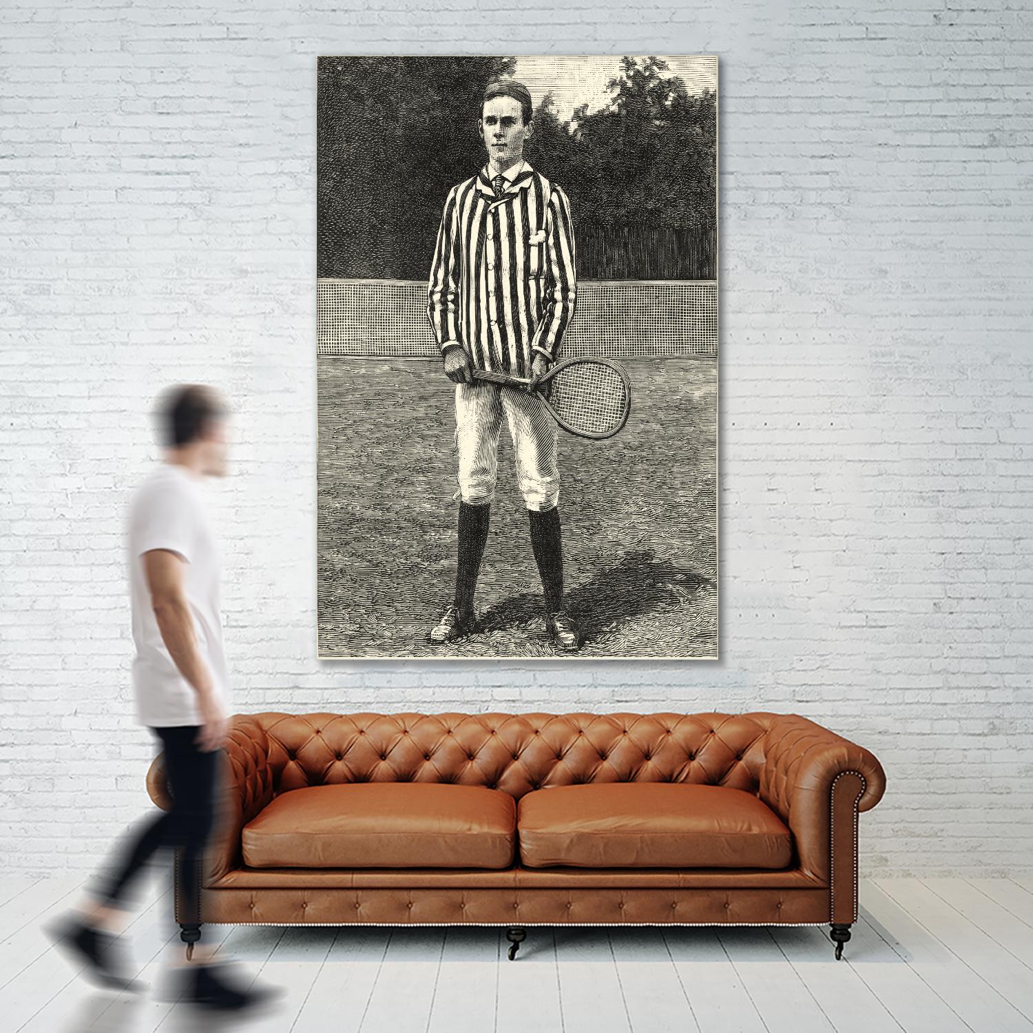 Harpers Weekly Tennis III by Unknown on GIANT ART - black leisure