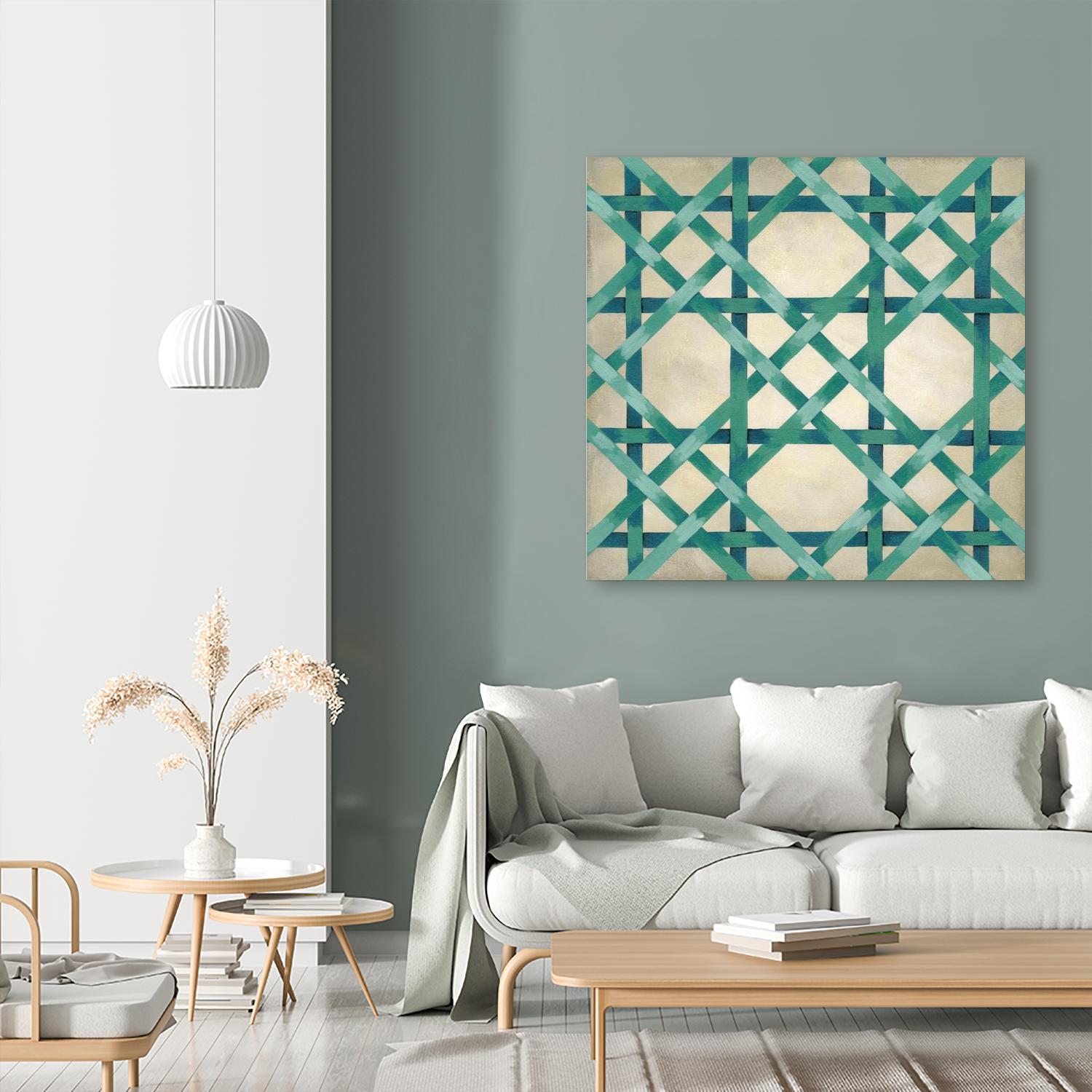 Woven Symmetry VI by Chariklia Zarris on GIANT ART - green patterns