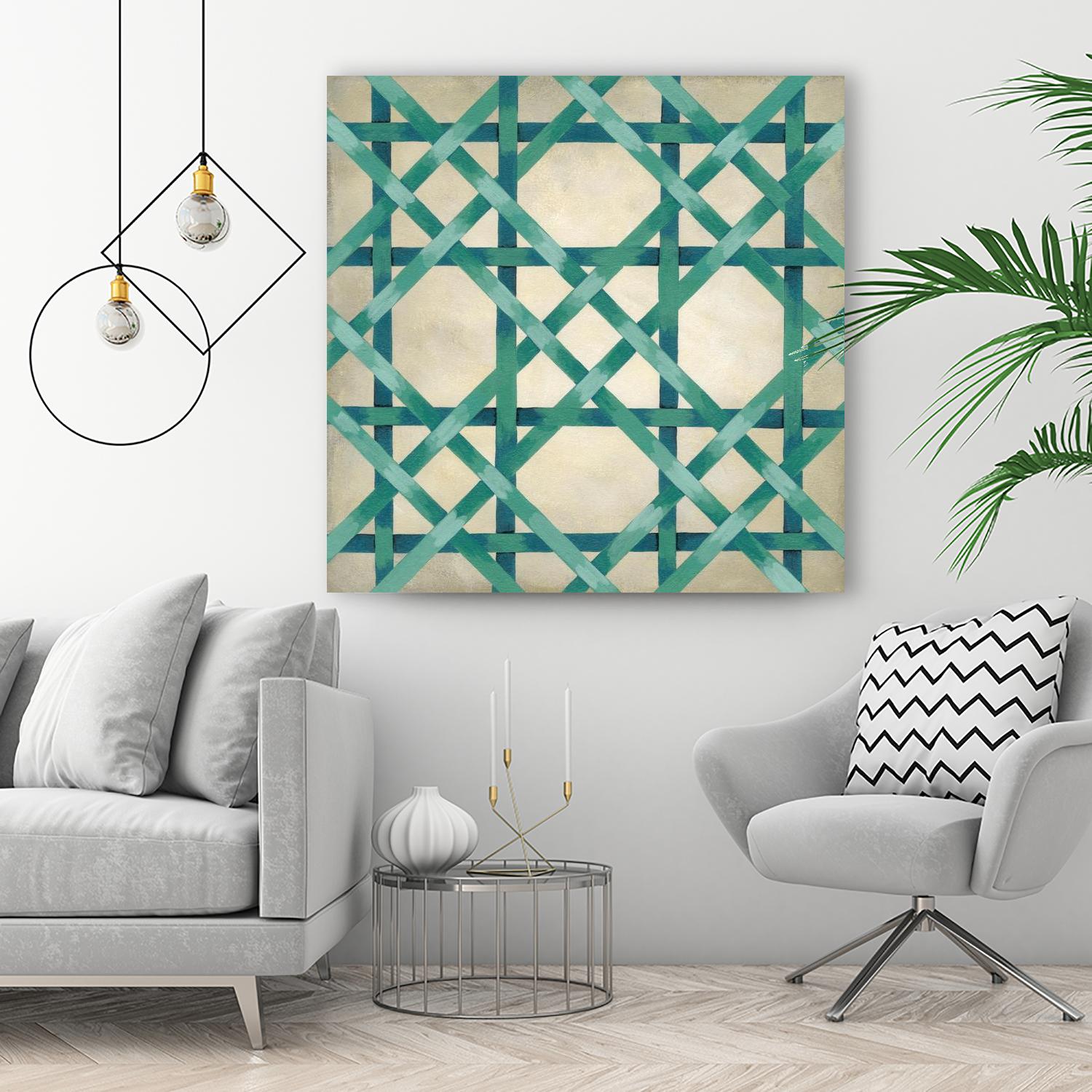 Woven Symmetry VI by Chariklia Zarris on GIANT ART - green patterns