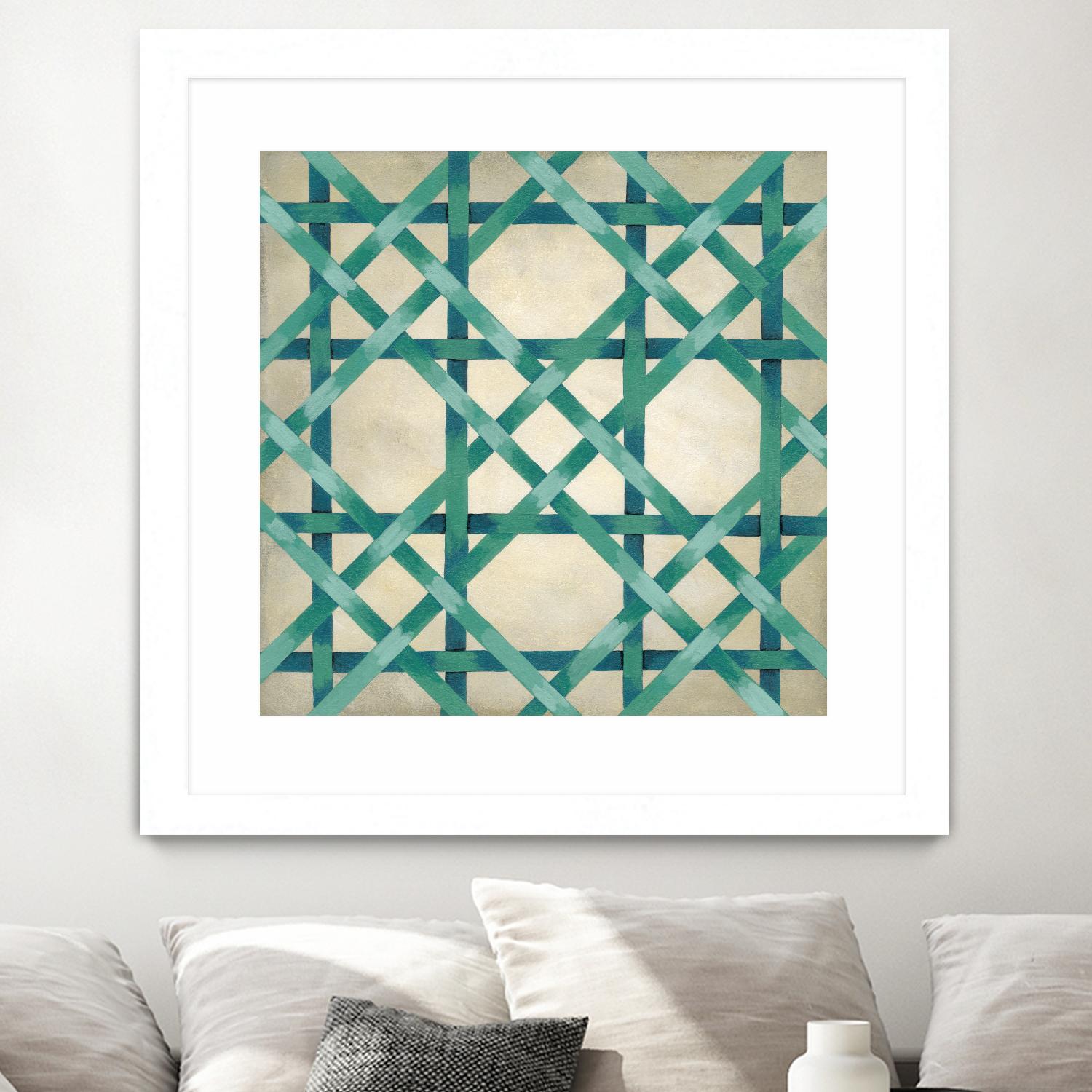 Woven Symmetry VI by Chariklia Zarris on GIANT ART - green patterns