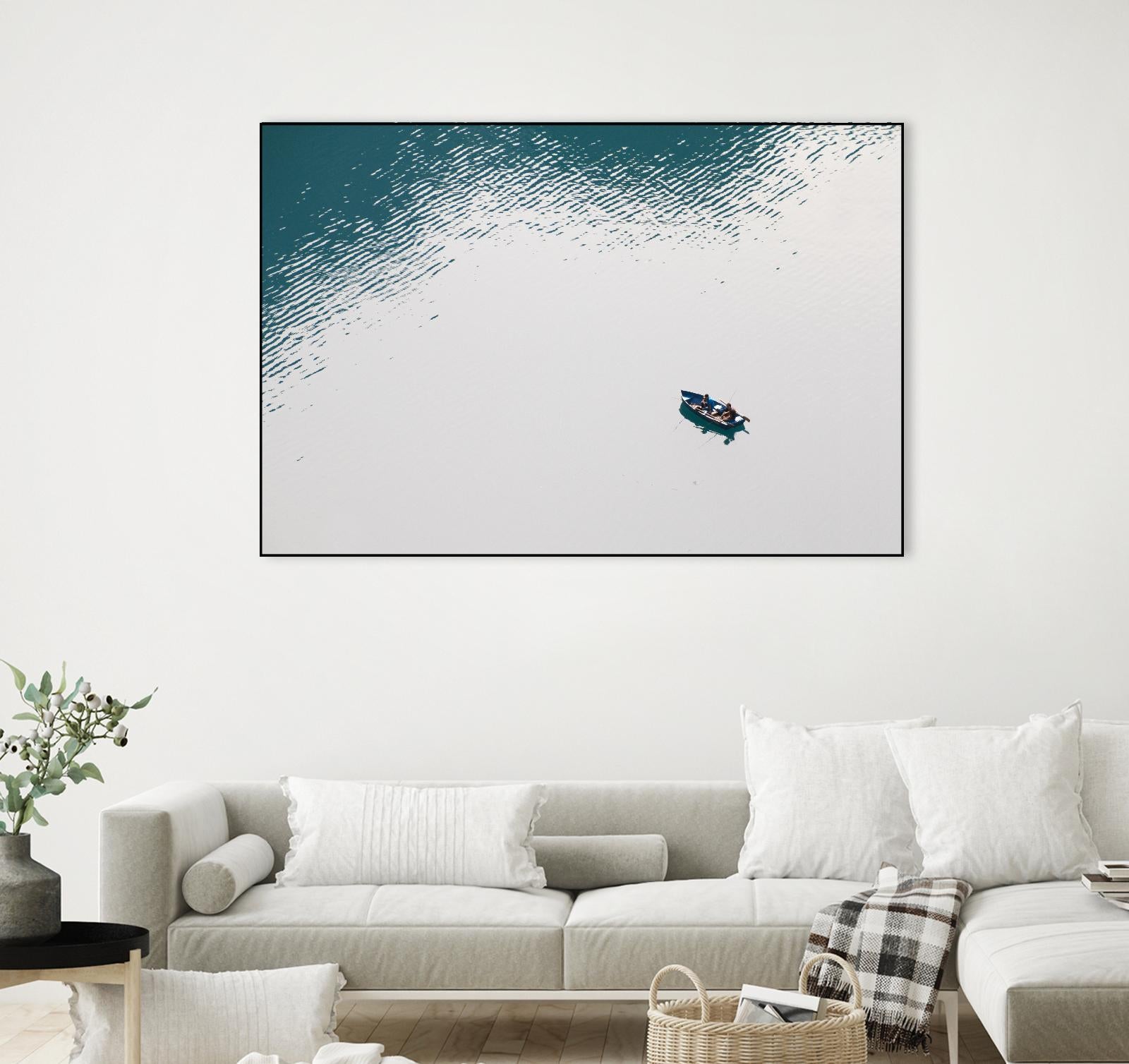 Lonely boat by Pexels on GIANT ART - blue nautical