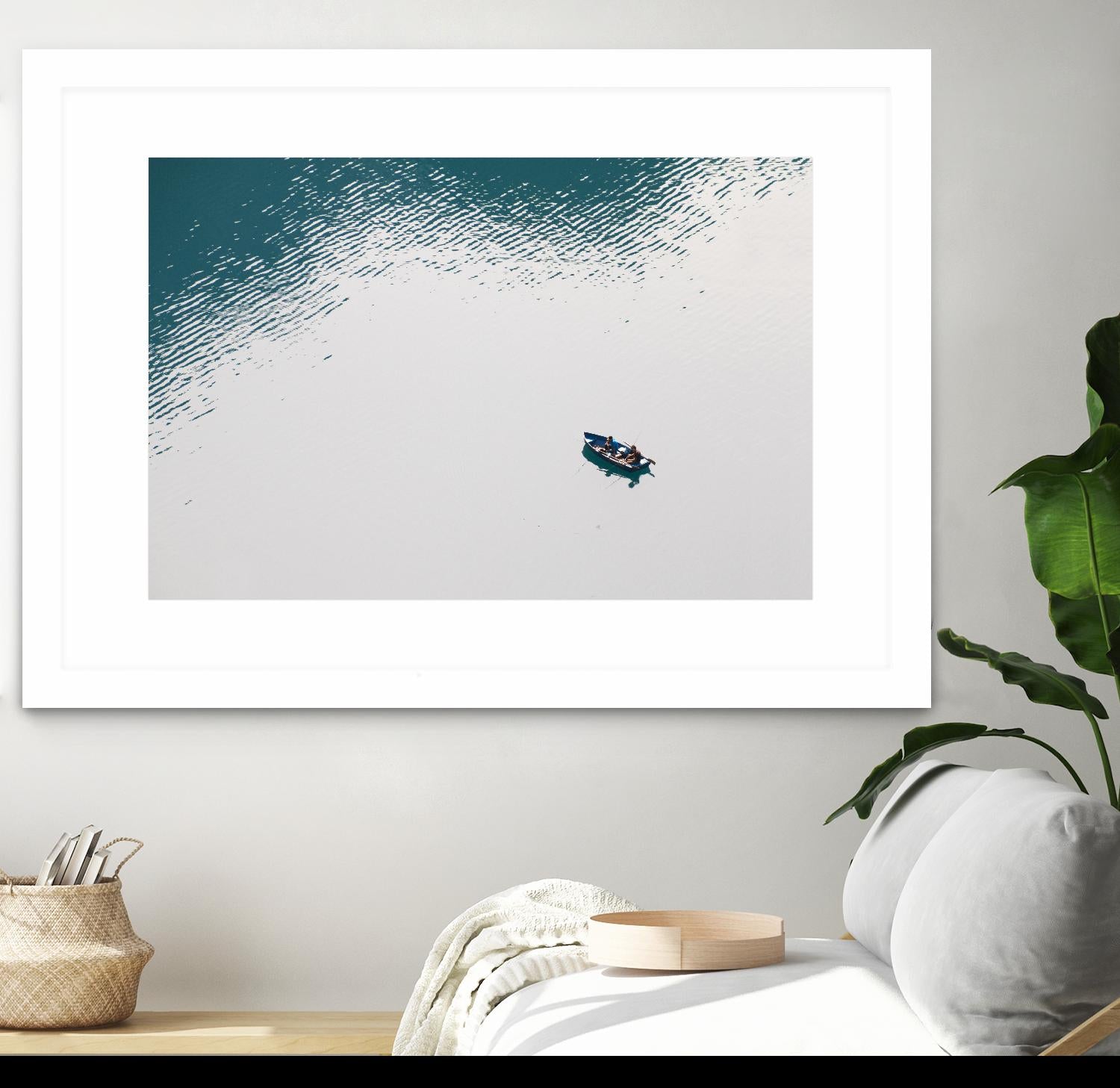 Lonely boat by Pexels on GIANT ART - blue nautical