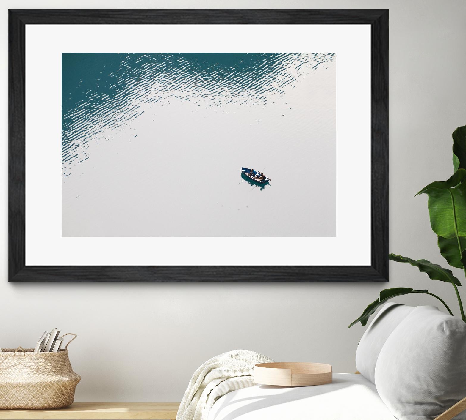 Lonely boat by Pexels on GIANT ART - blue nautical
