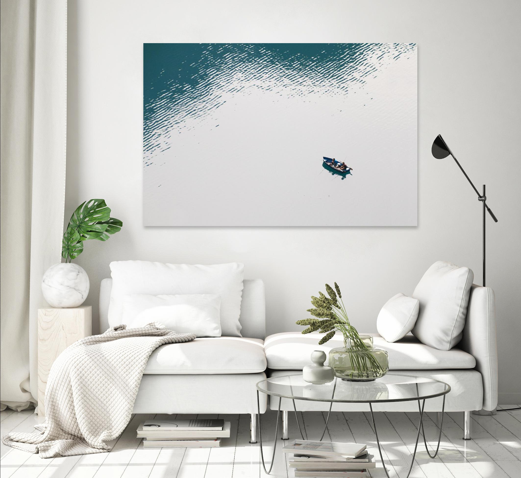 Lonely boat by Pexels on GIANT ART - blue nautical