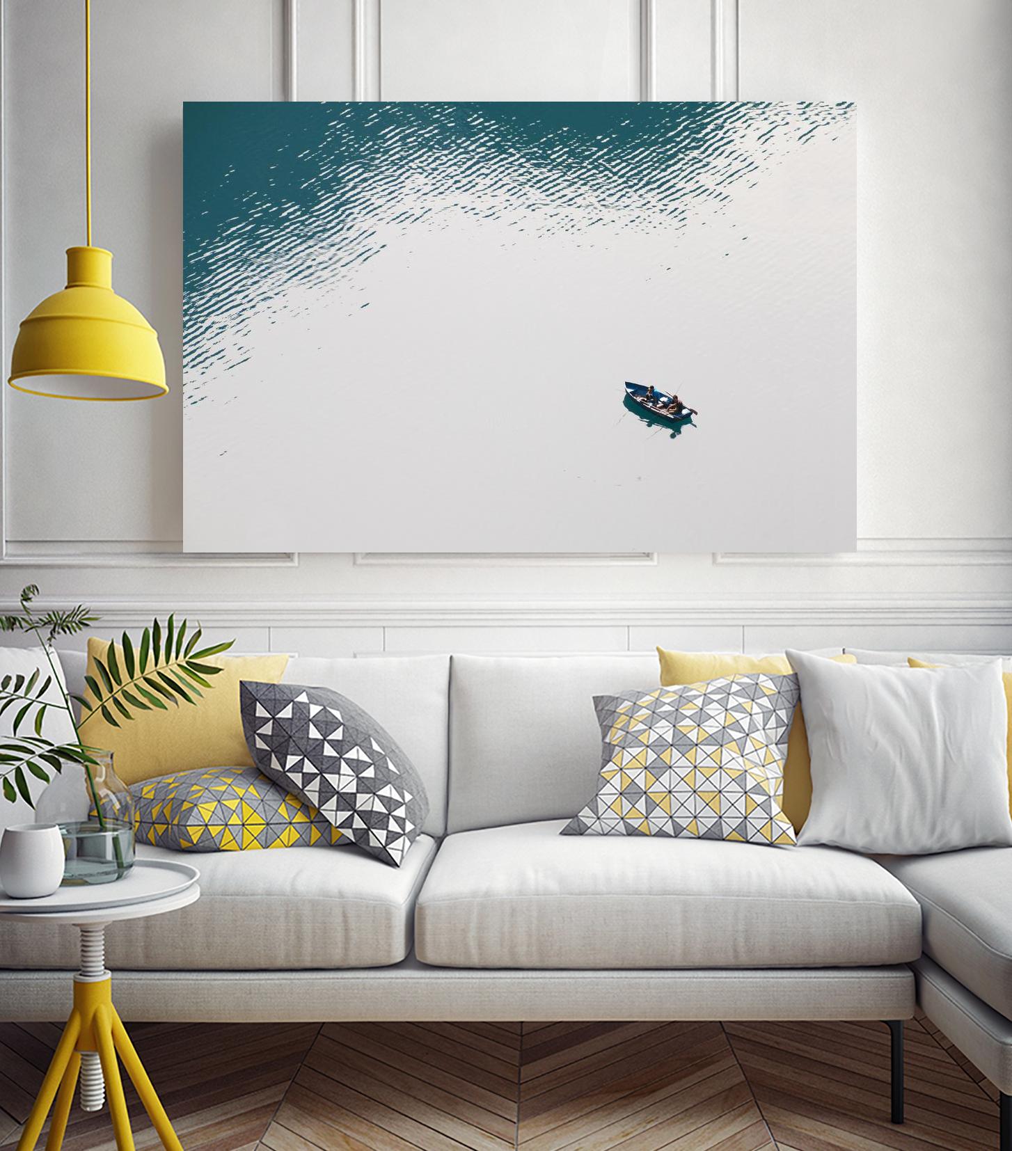 Lonely boat by Pexels on GIANT ART - blue nautical