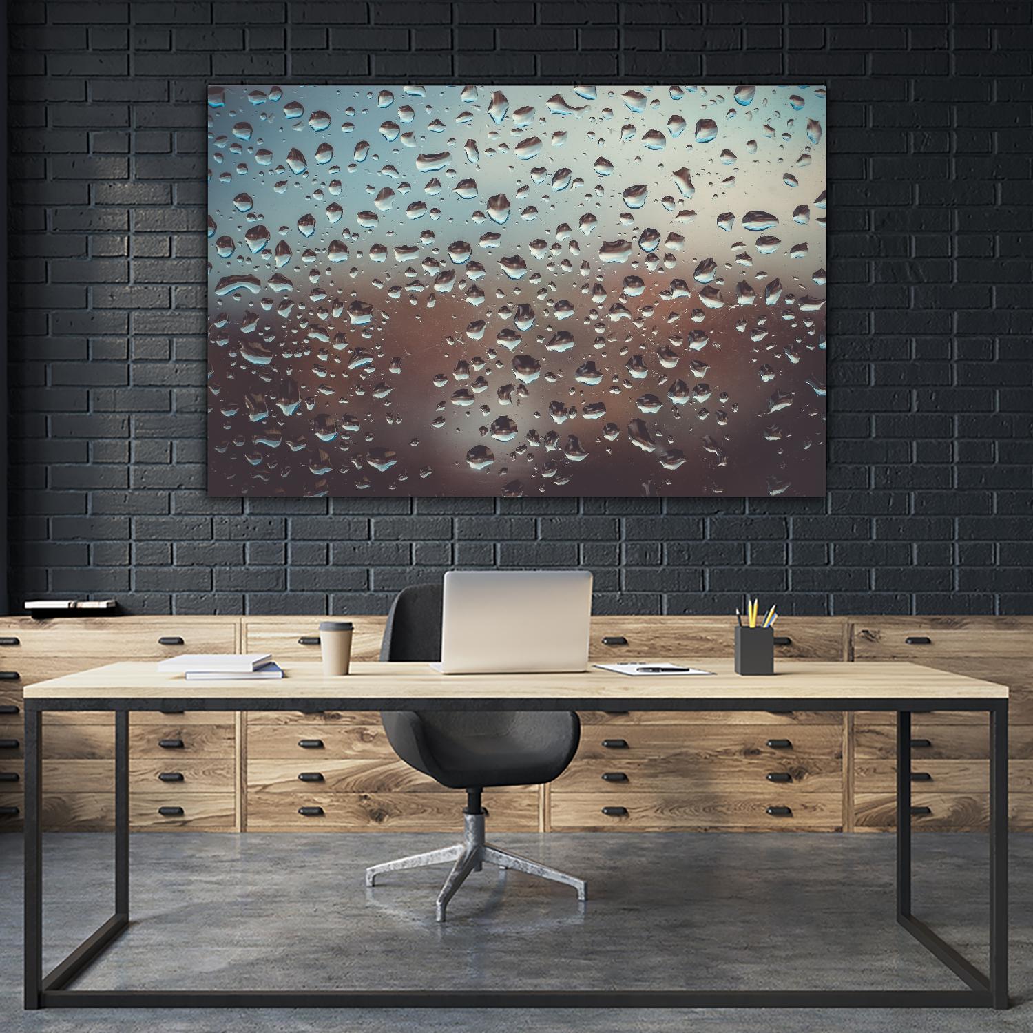 Rain drops by Pexels on GIANT ART - brown photo art