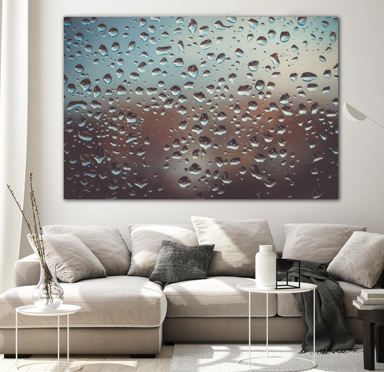 Rain drops by Pexels on GIANT ART - brown photo art