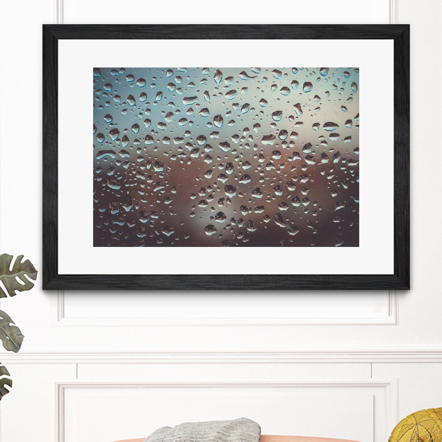 Rain drops by Pexels on GIANT ART - brown photo art