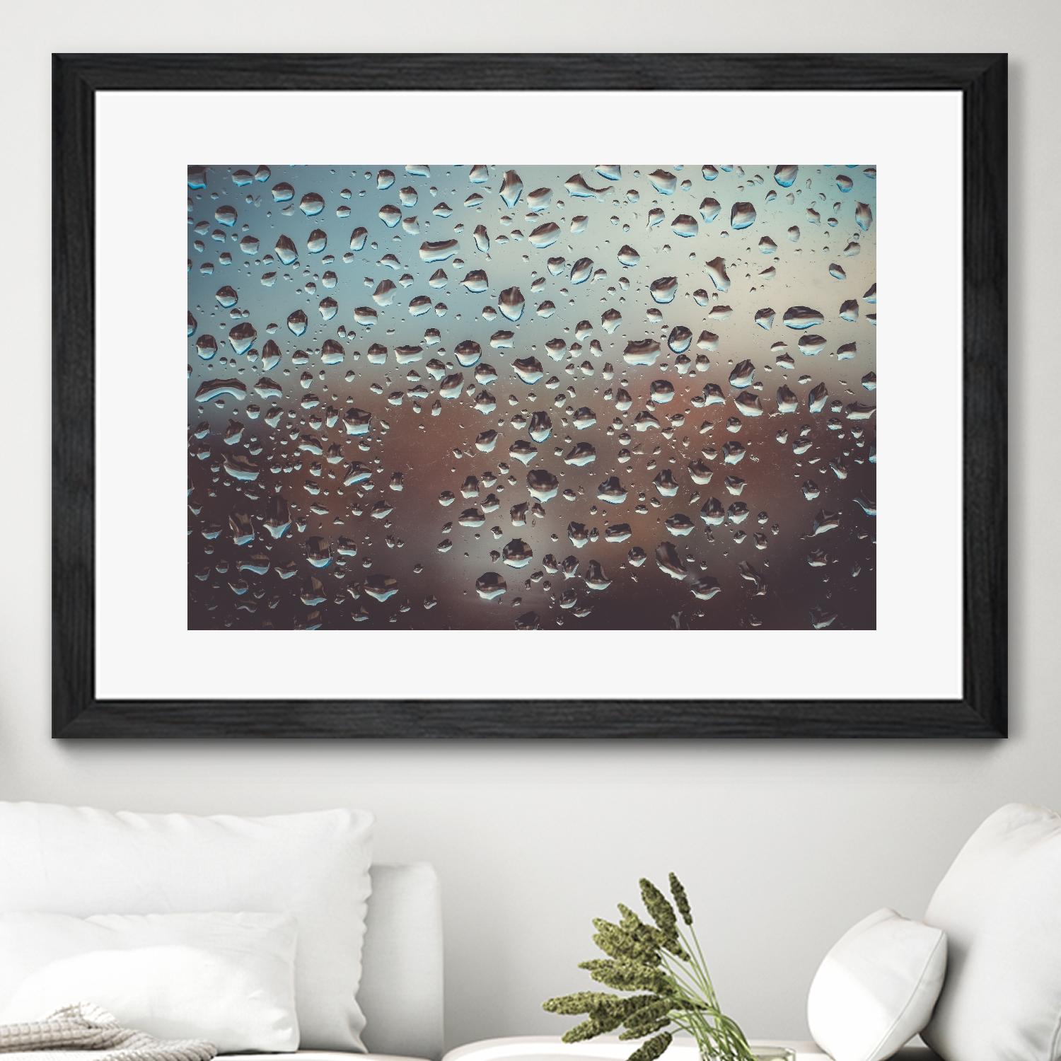 Rain drops by Pexels on GIANT ART - brown photo art