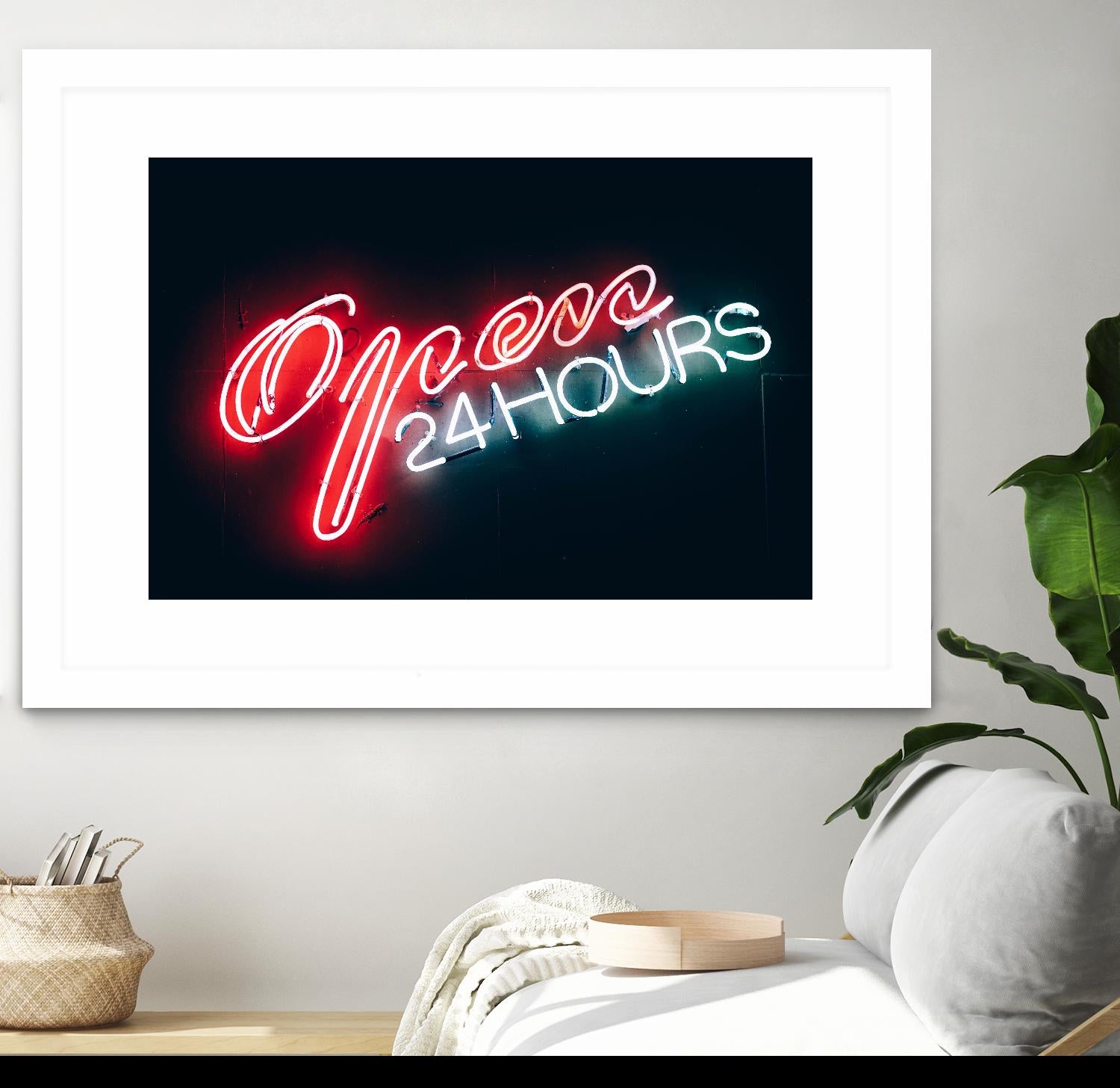 Open 24 hours by Pexels on GIANT ART - black photo art