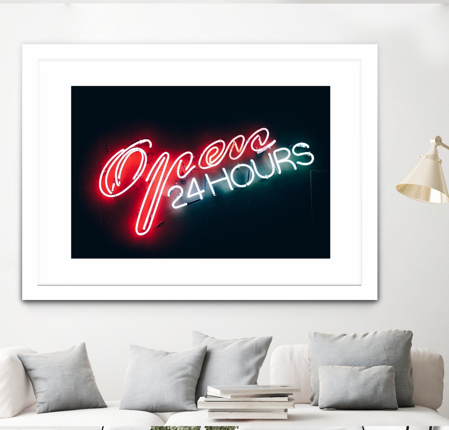 Open 24 hours by Pexels on GIANT ART - black photo art