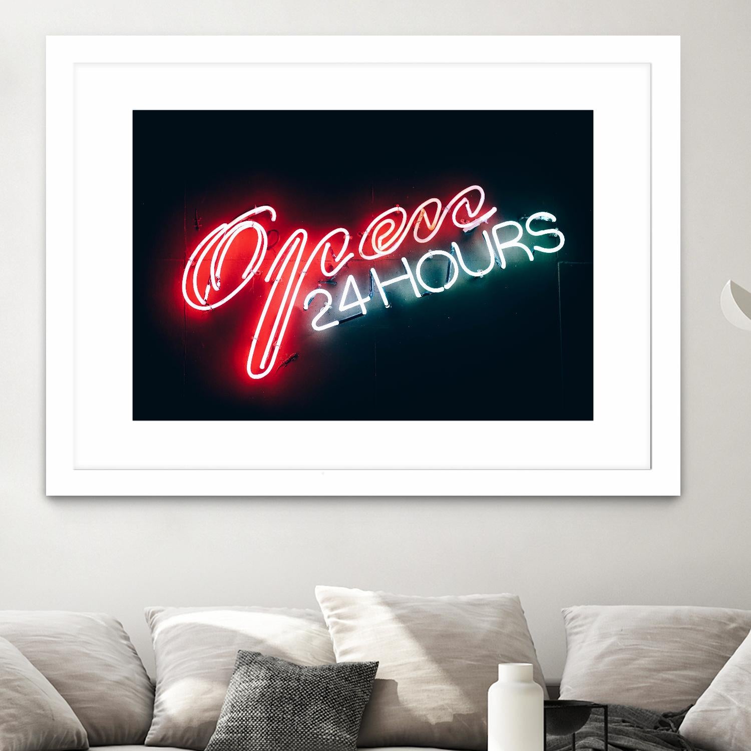 Open 24 hours by Pexels on GIANT ART - black photo art