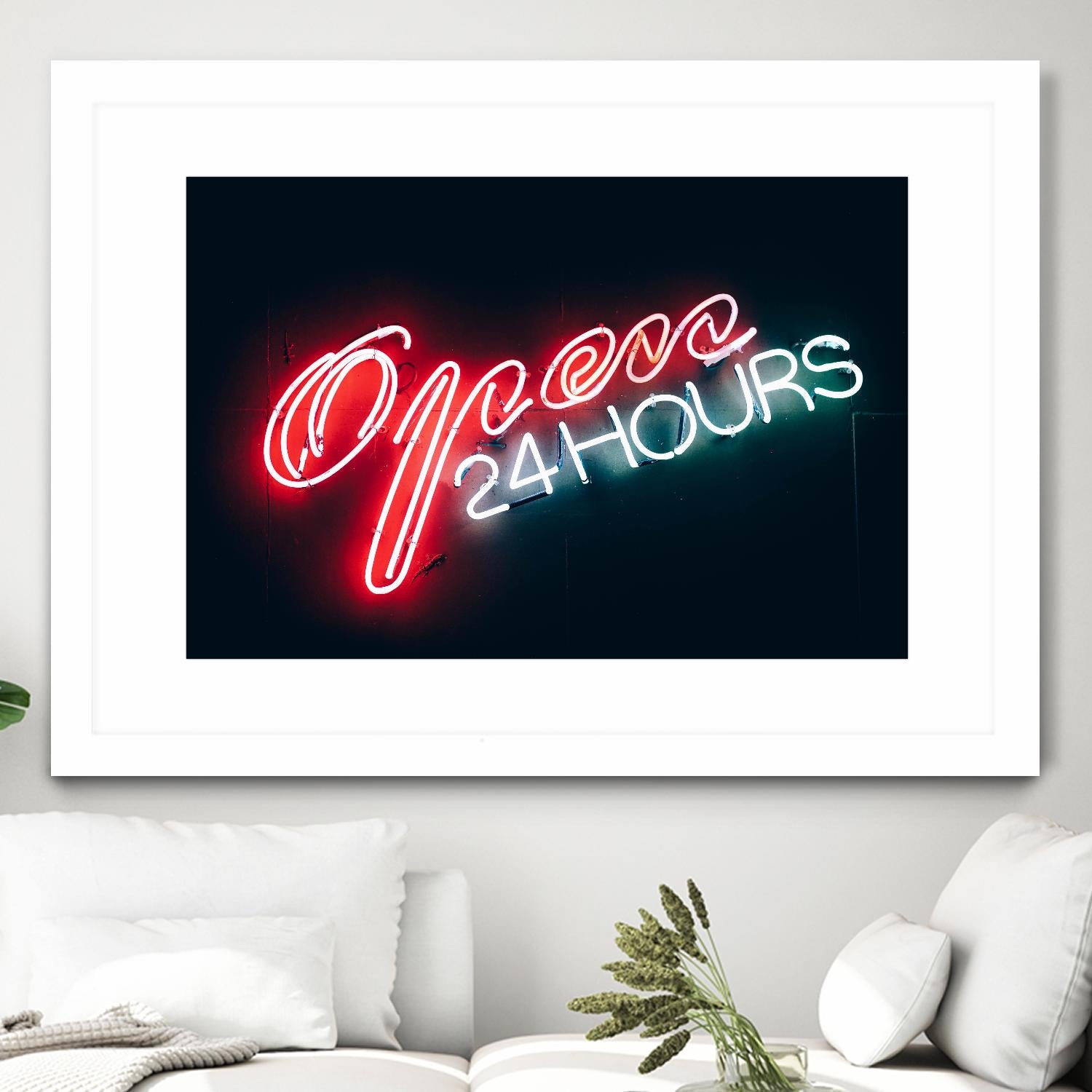 Open 24 hours by Pexels on GIANT ART - black photo art