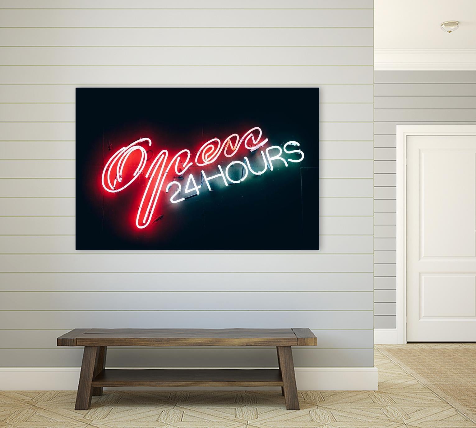 Open 24 hours by Pexels on GIANT ART - black photo art