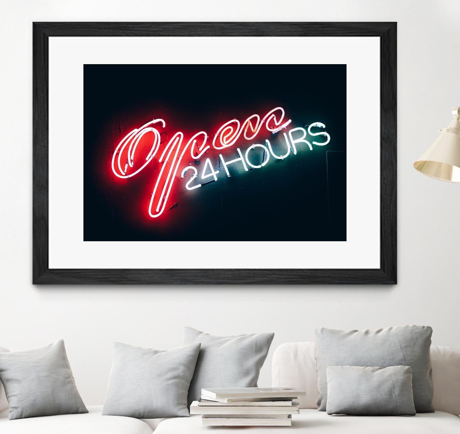 Open 24 hours by Pexels on GIANT ART - black photo art