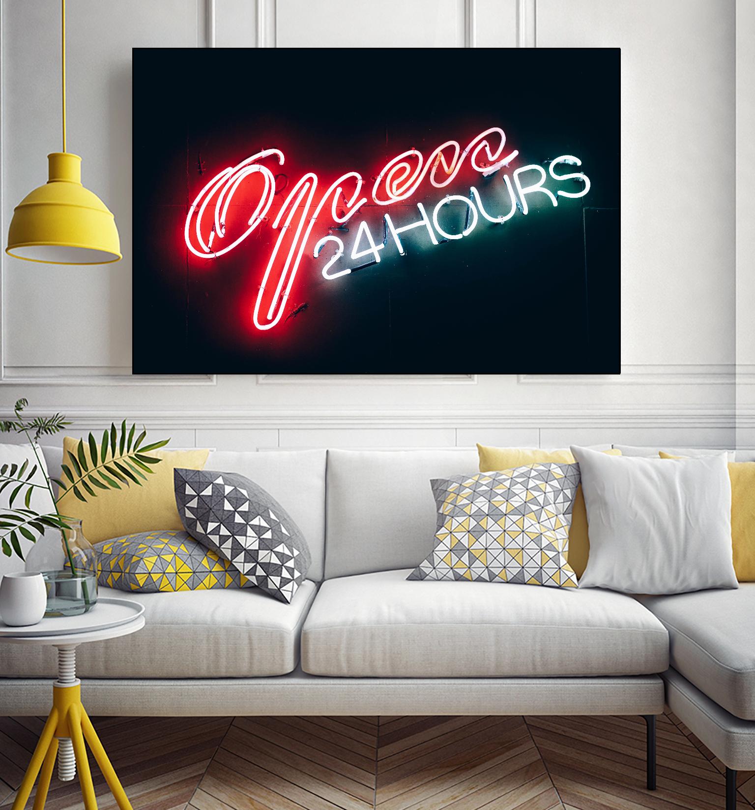 Open 24 hours by Pexels on GIANT ART - black photo art