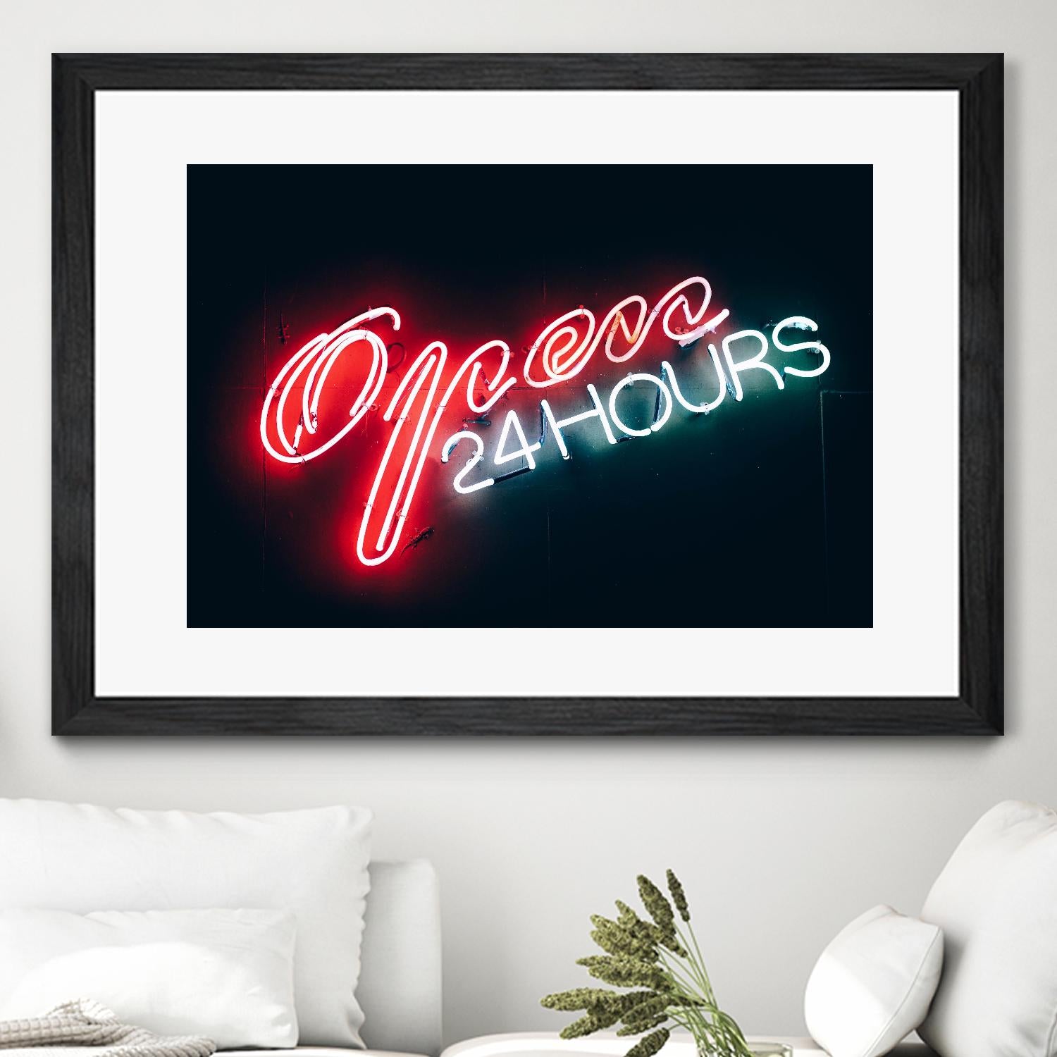 Open 24 hours by Pexels on GIANT ART - black photo art