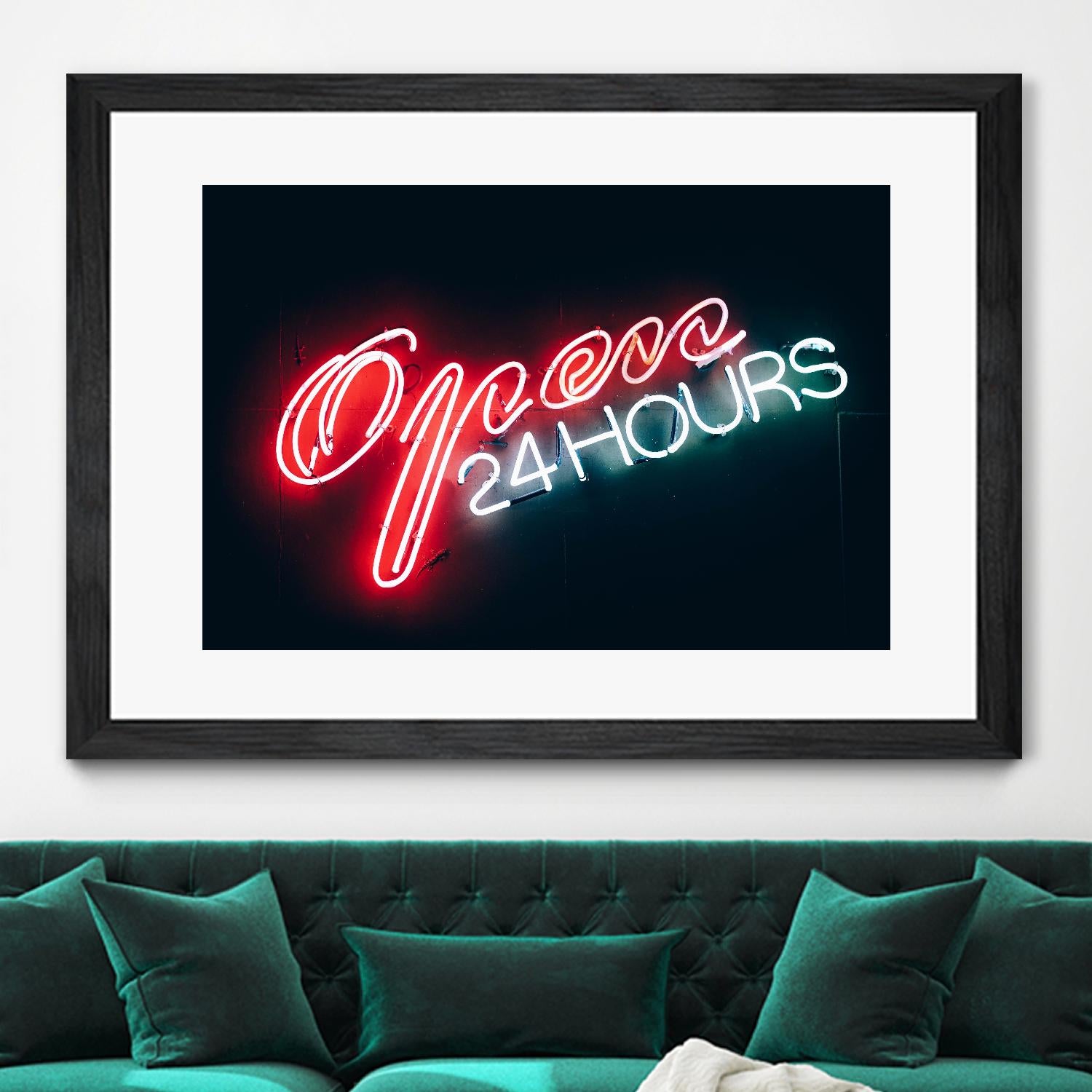 Open 24 hours by Pexels on GIANT ART - black photo art