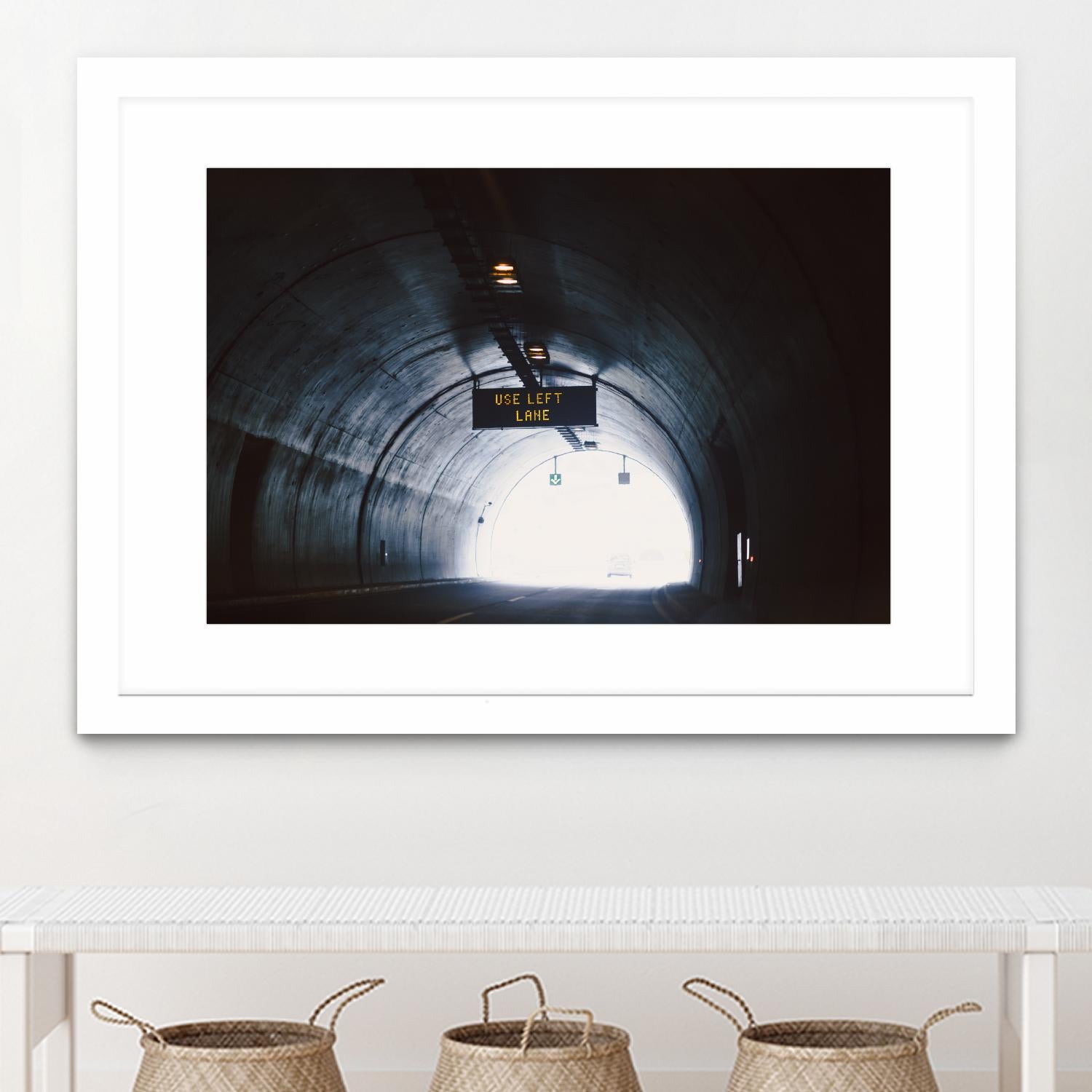 Use left lane by Pexels on GIANT ART - white photo art